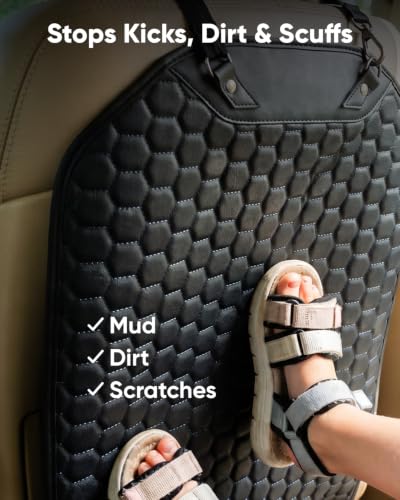Owleys Kick Mat Back Seat Protector - Car Back Seat Cover for Kids Feet - Waterproof & Sturdy Protector for Upholstery from Dirt, Mud, Scratches and Stain