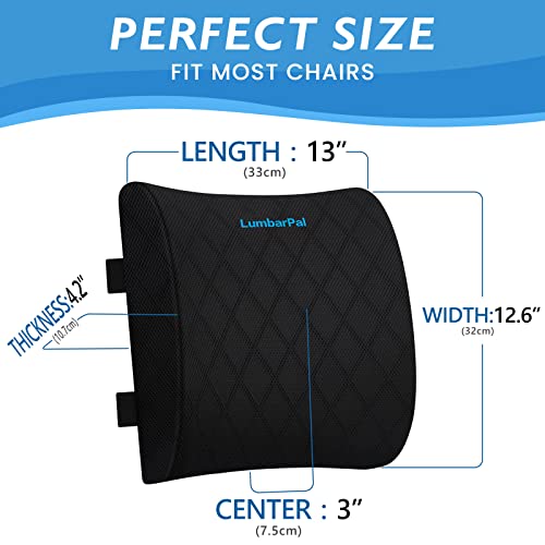 Lumbar Support Pillow for Office Chair Back Car, Gaming, Improve Sitting Posture & Pain Relief, Memory Foam, Adjustable Straps