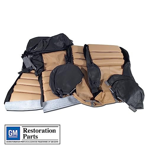 CA Leather Two-Tone Sport Seat Covers - Premium - Black & Beige - for 1991-1992 C4 Corvette