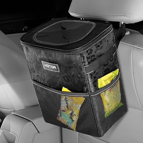 HOTOR Compact Waterproof Leak-Proof Car Trash Can