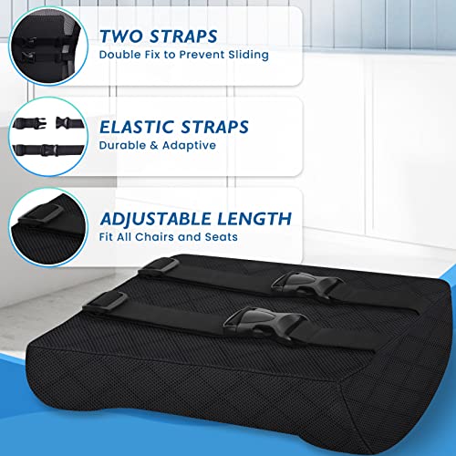 Lumbar Support Pillow for Office Chair Back Car, Gaming, Improve Sitting Posture & Pain Relief, Memory Foam, Adjustable Straps