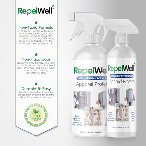 RepelWell Multi-Protect Stain & Water Repellent Eco-Friendly, Pet-Safe Spray for Upholstery, Leather, Footwear & More