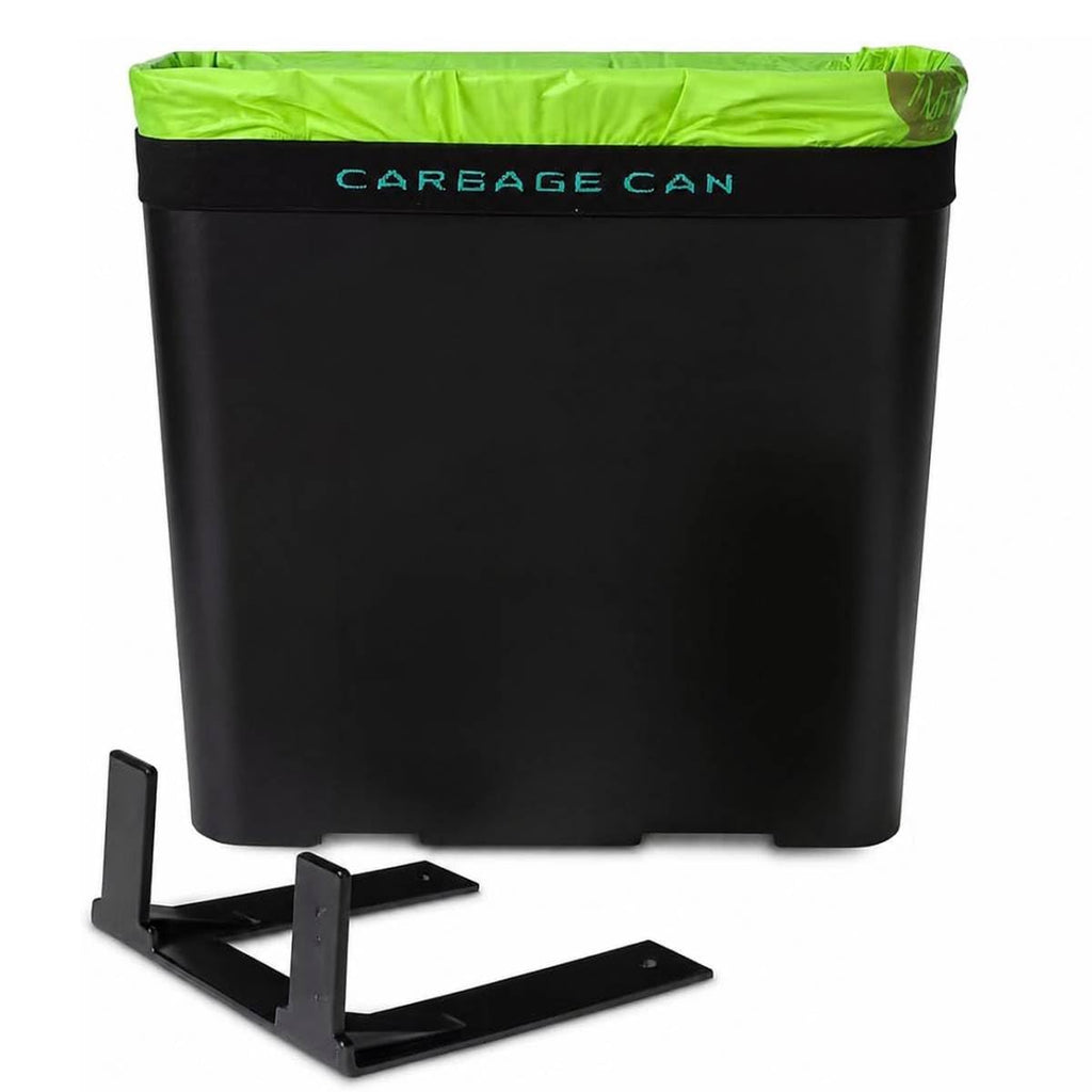 Compact Leakproof Black Car Trash Can with Mat Clip