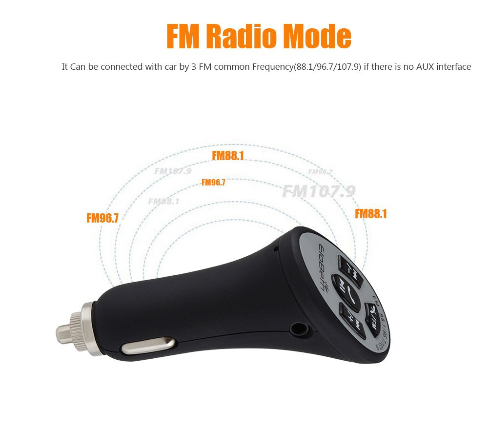 EloBeth Bluetooth Audio Receiver & FM Car Transmitter