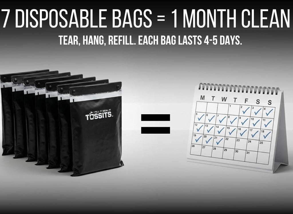 Tossits Disposable Hanging Car Trash & Garbage Bags