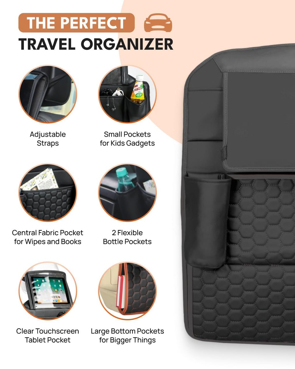 Owleys Backseat Organizer & Kick Mat Seat Protector