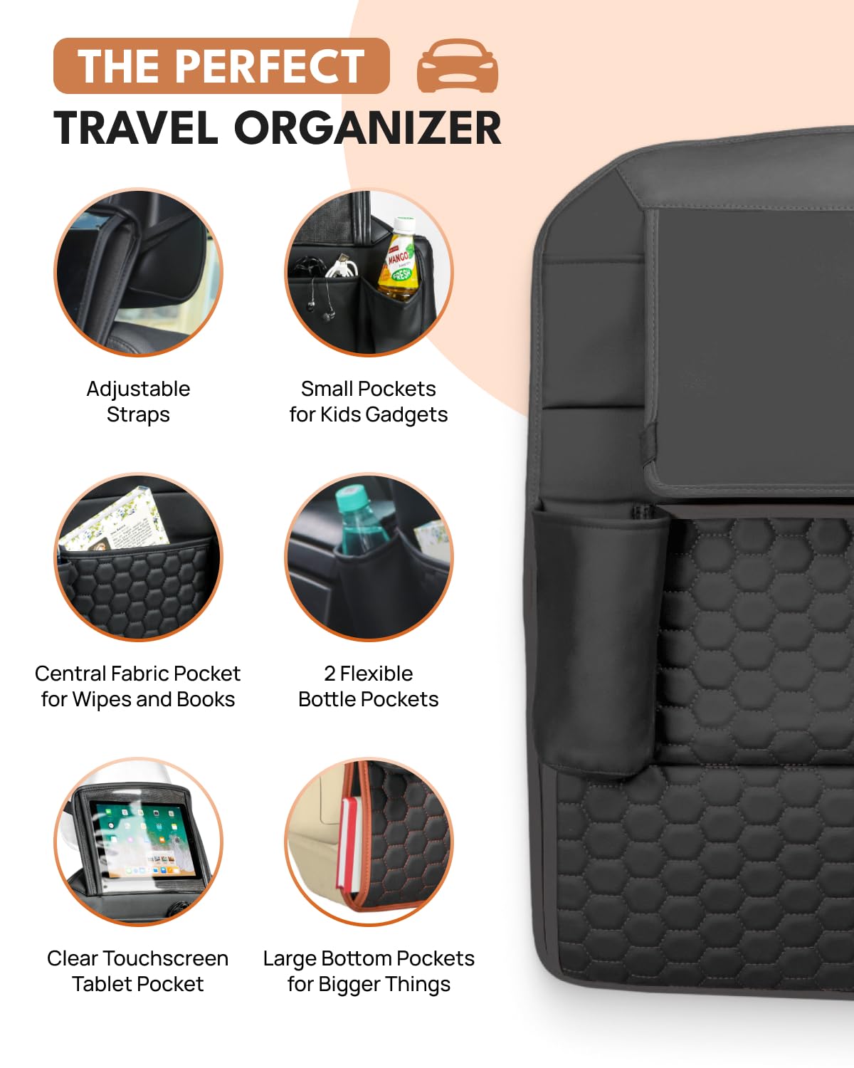 Owleys Backseat Organizer & Kick Mat Seat Protector