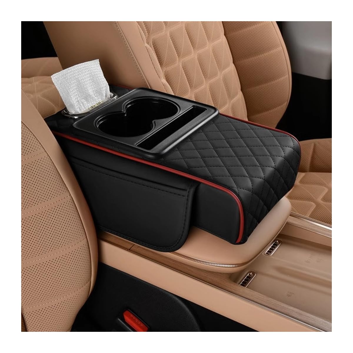 Zpana 4-in-1 Memory Foam Car Armrest Pillow & Organizer