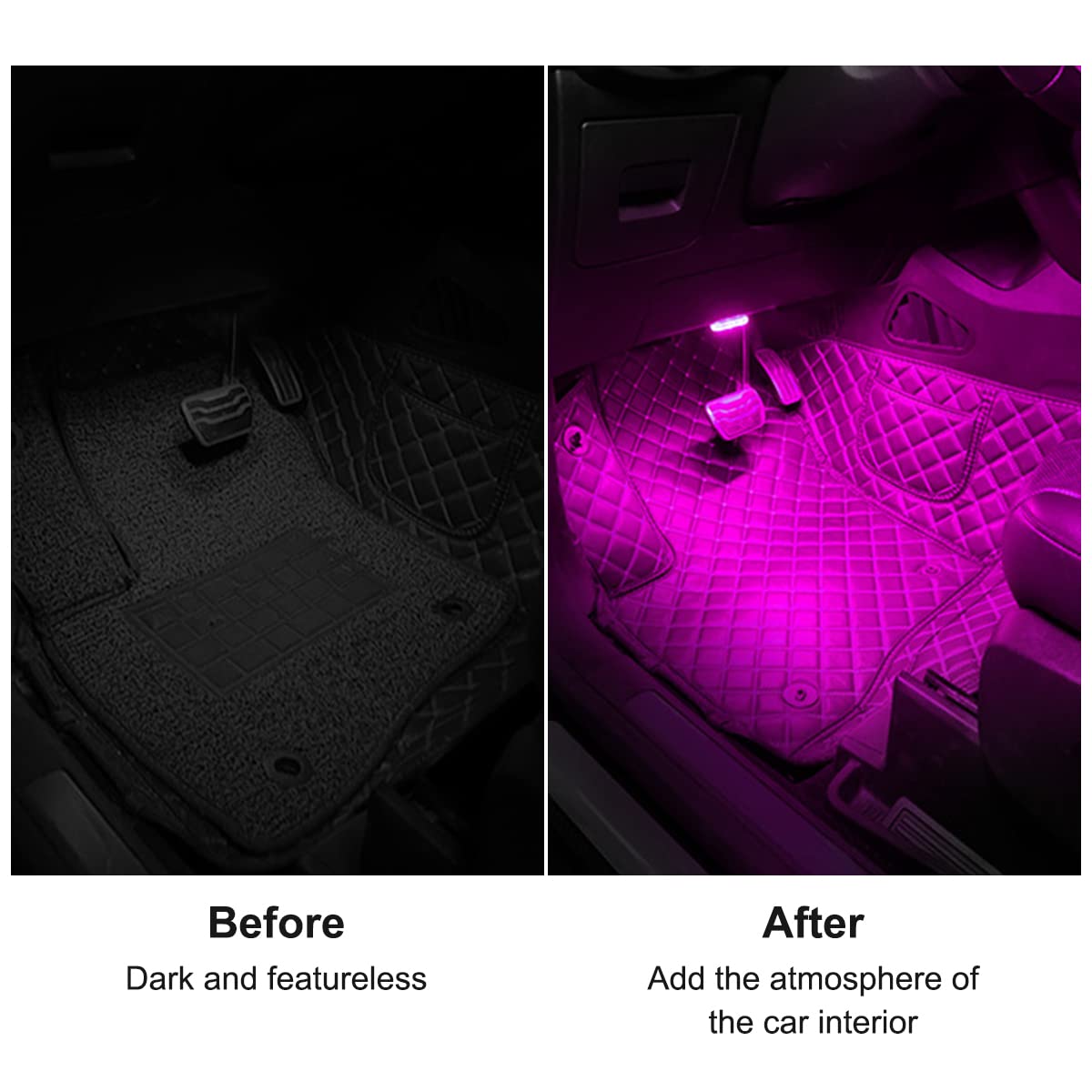 4-Piece Wireless 7-Color LED Car Interior Light Set
