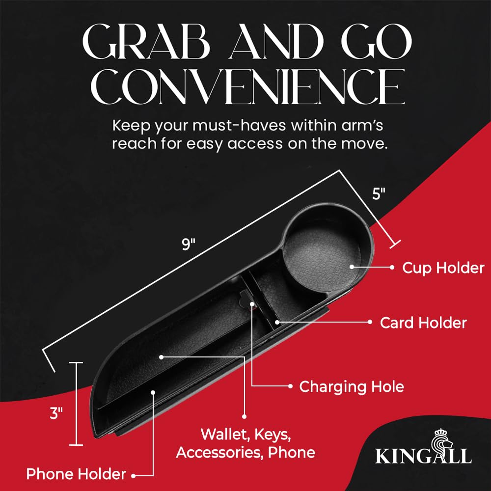 KINGALL 2-Pack Car Seat Gap Filler Organizers