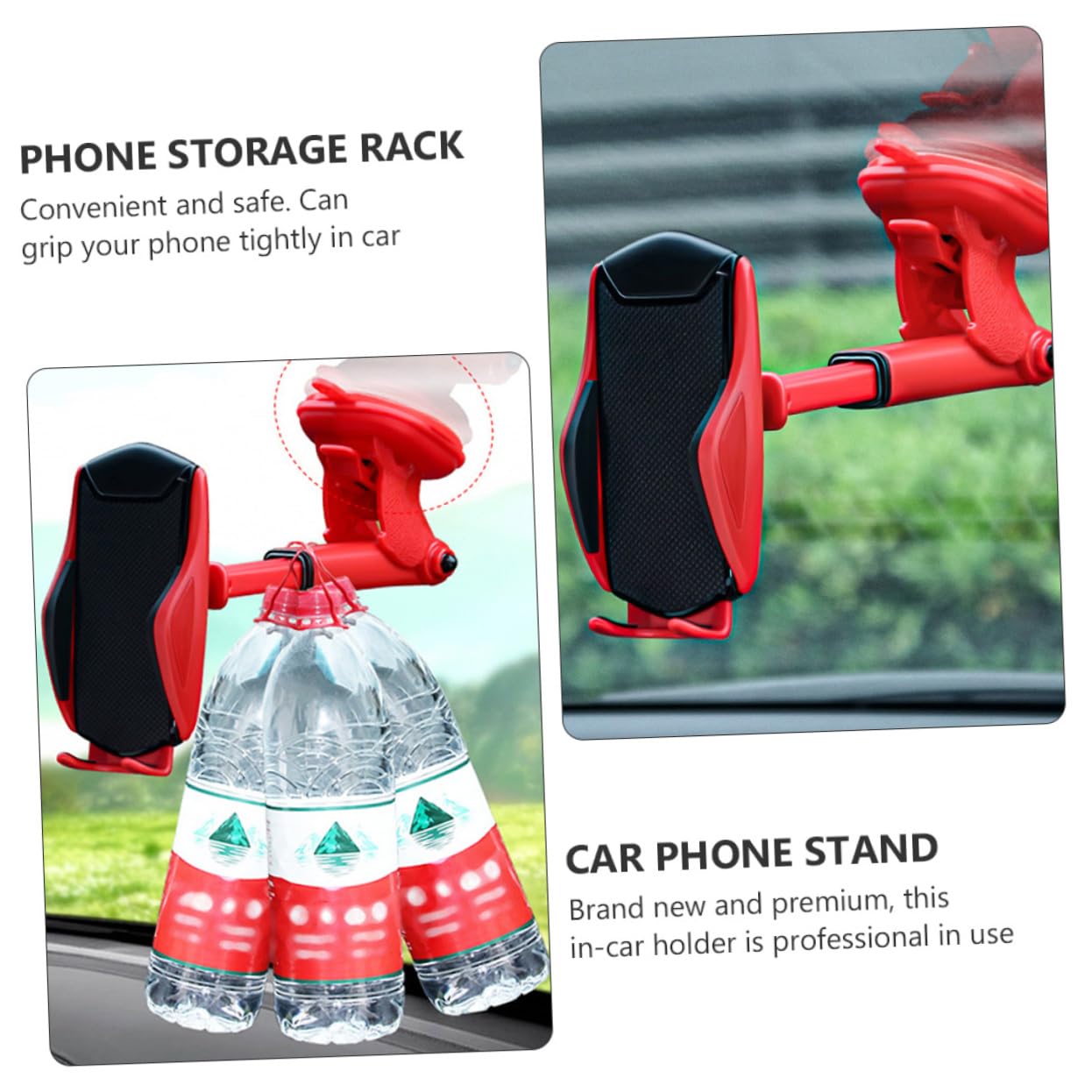 GRCQLWT 3-in-1 Car Phone Mount for Dash, Vent & Windshield