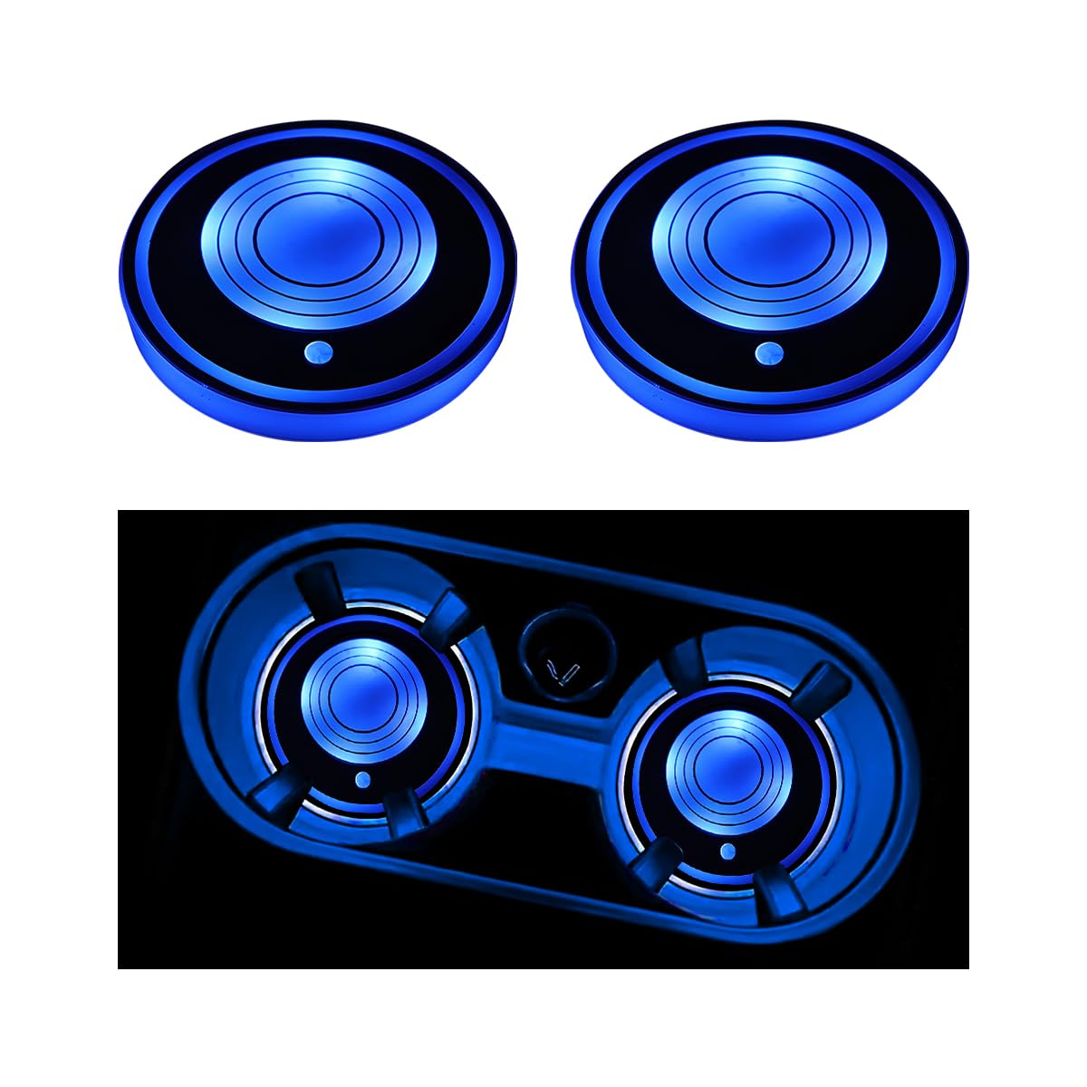Sandfren 2-Piece USB 7-Color LED Cup Holder Lights