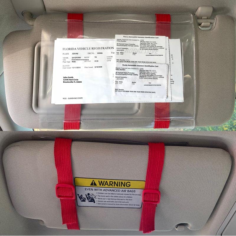 Made in USA Car Visor Registration & Insurance Holder