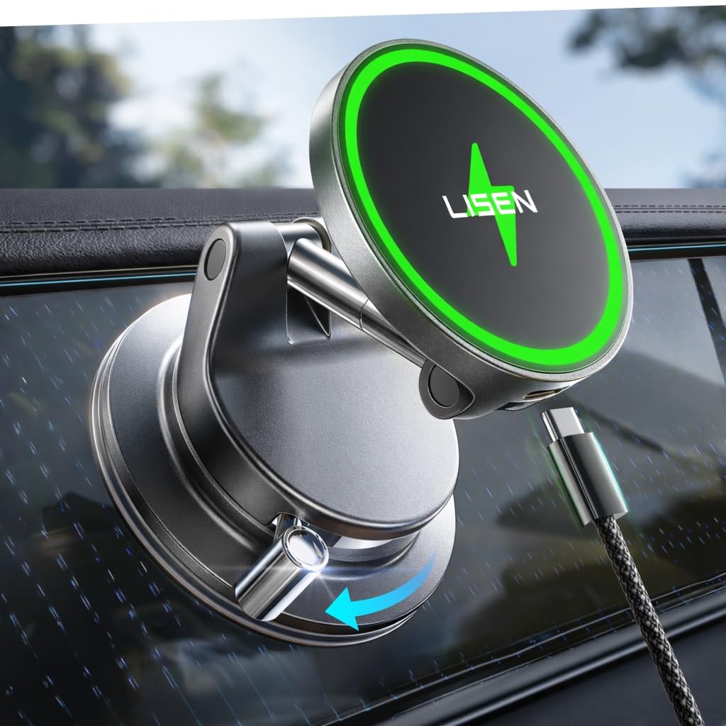 LISEN 15W MagSafe Wireless Car Mount Charger