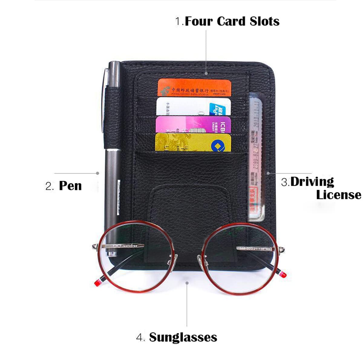 Leather Car Sun Visor Organizer & Document Holder