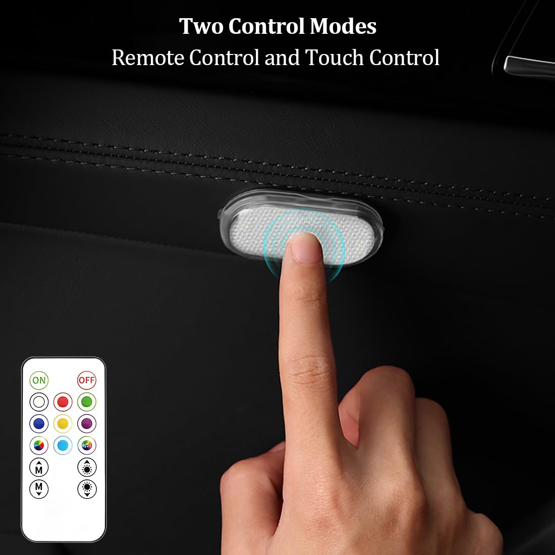 2-Piece USB Rechargeable 7-Color Car Interior Lights