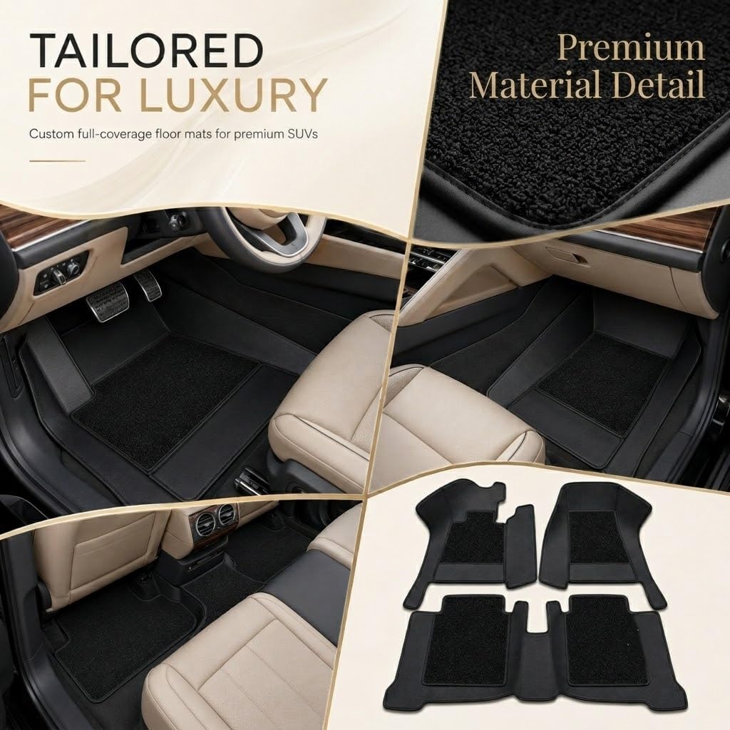 Sefamux Luxury Car Floor Mats for Mercedes-Maybach S 580 4MATIC 2021-2026 4-Seats, Premium Custom Fit Floor Liners, Full Coverage Interior Protection, Water-Resistant & Anti-Slip Design