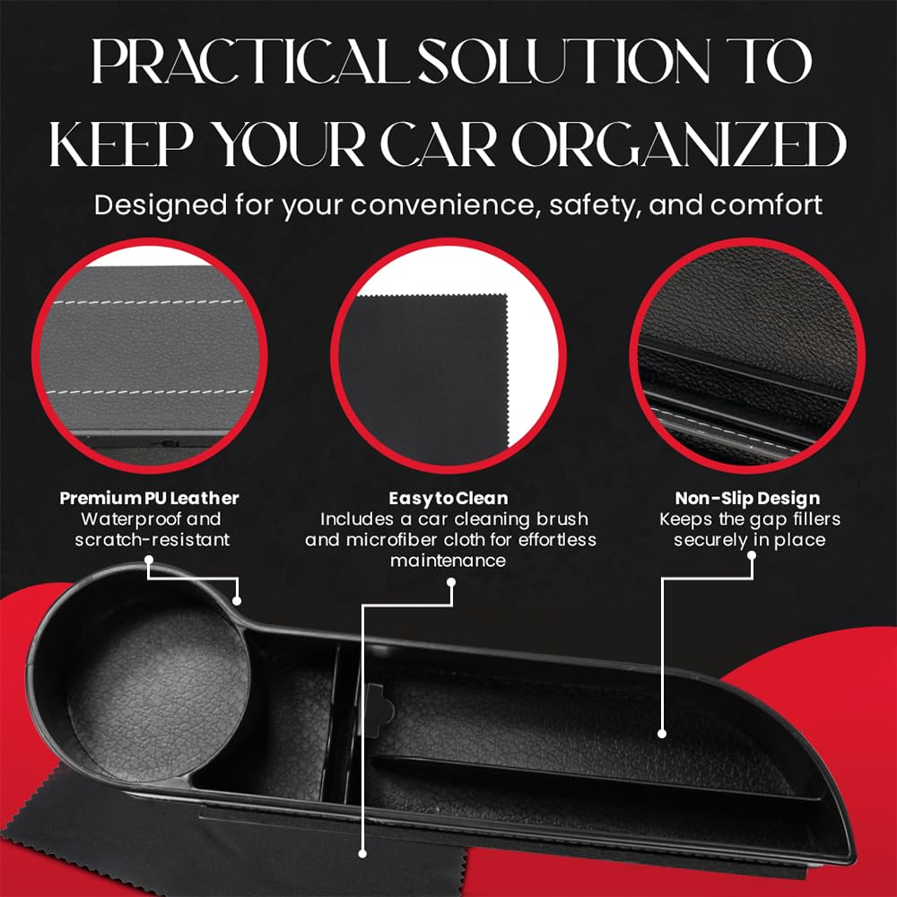 KINGALL 2-Pack Car Seat Gap Filler Organizers