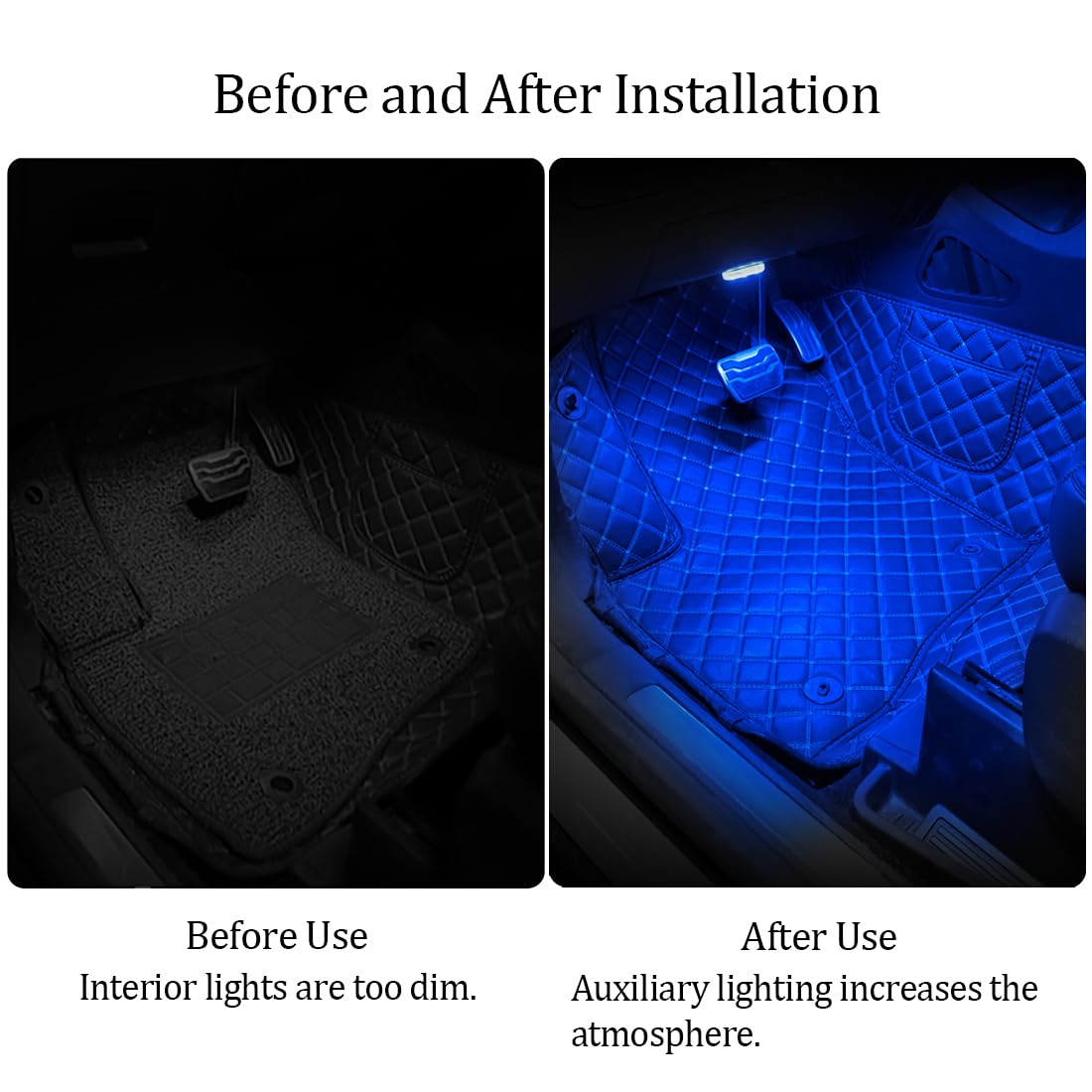 2-Piece USB Rechargeable 7-Color Car Interior Lights