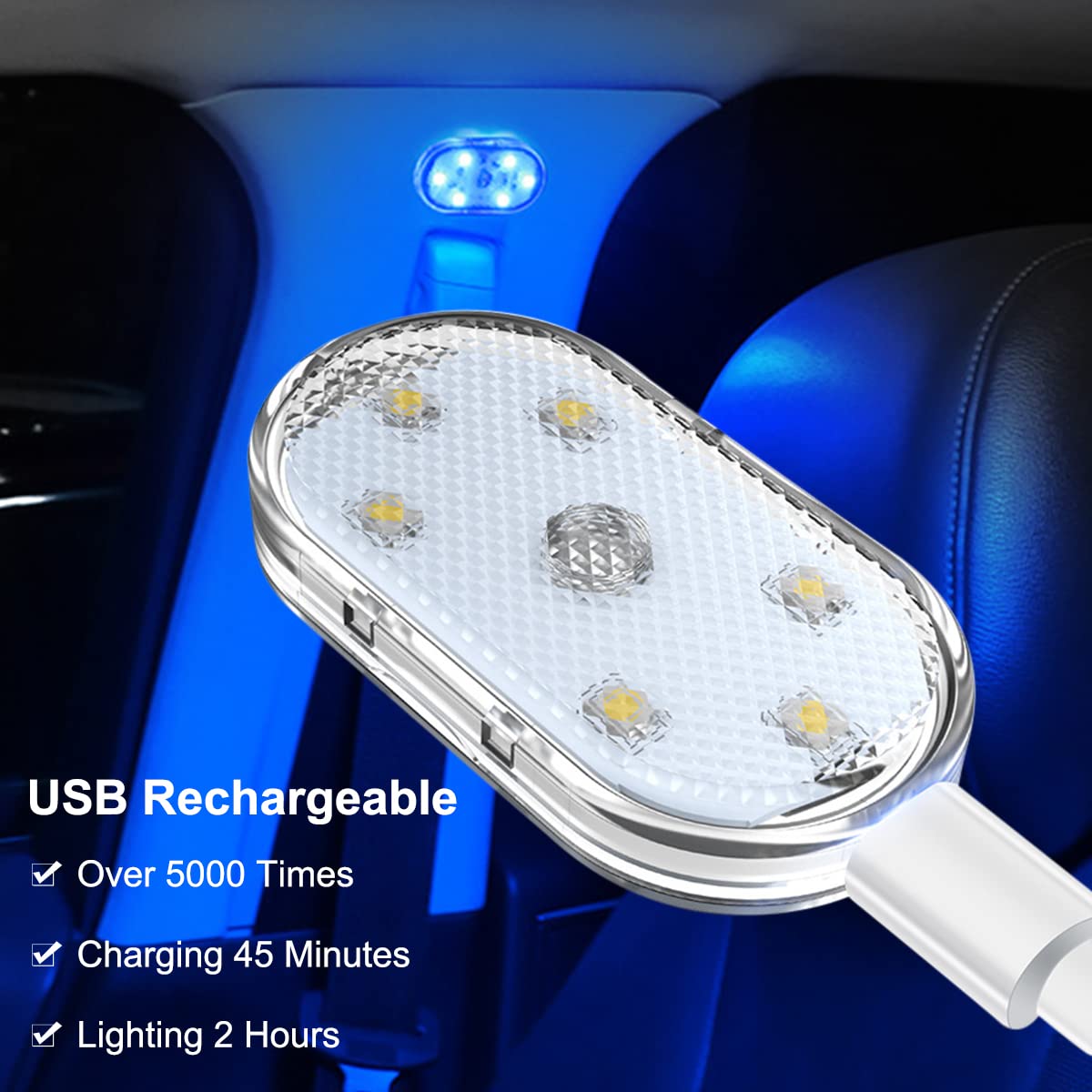 4-Piece Wireless 7-Color LED Car Interior Light Set