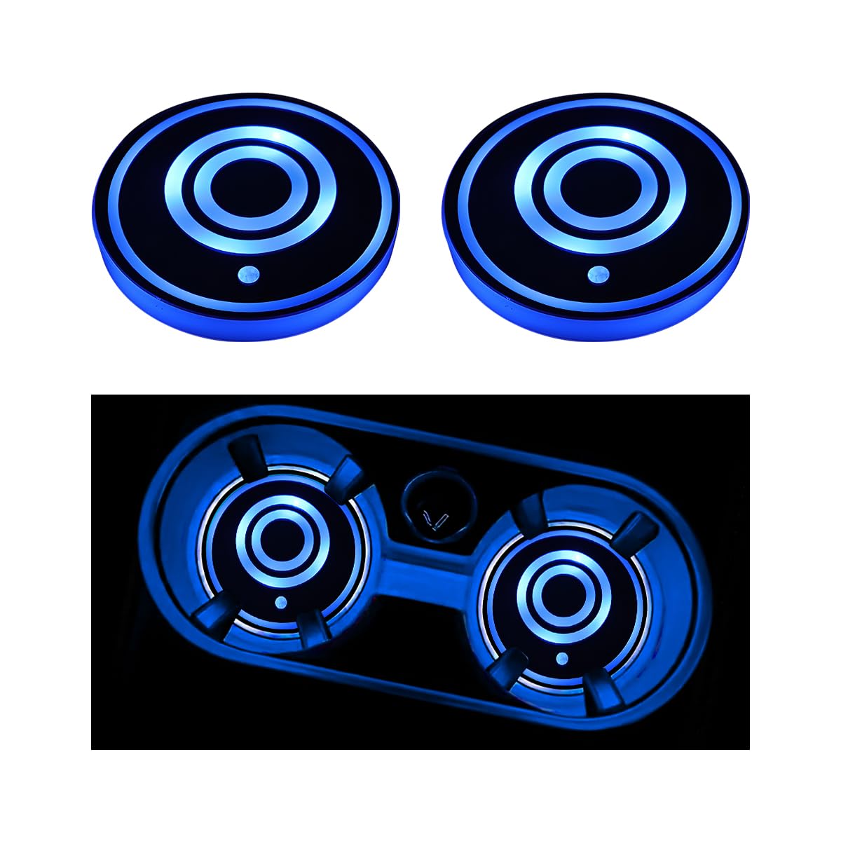 Sandfren 2-Piece USB 7-Color LED Cup Holder Lights