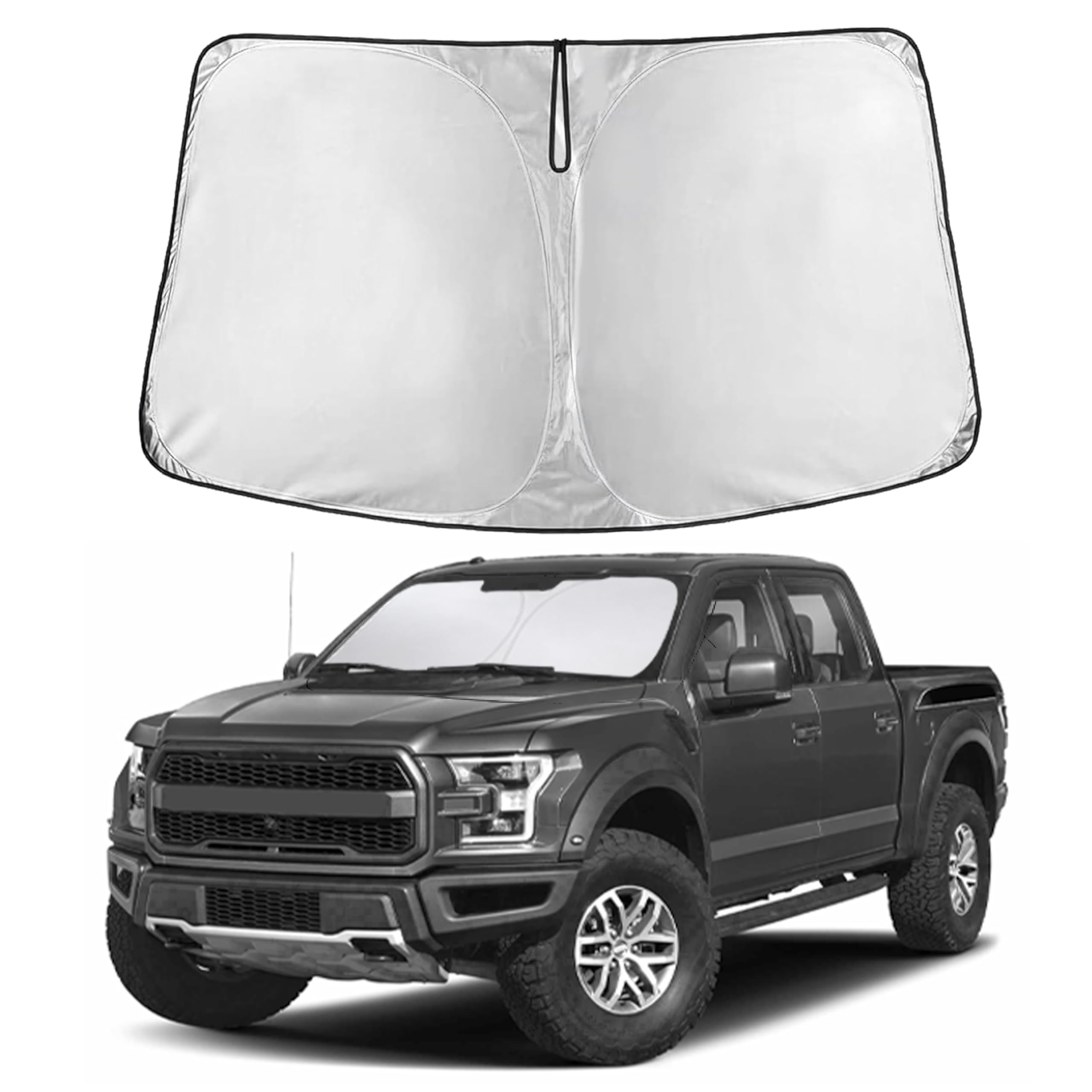 EcoNour RV Windshield Sunshade | Reflective RV Windshield Cover for UV Rays & Heat Protection, Keeps Your RV Motorhome Cool | Shades for RV Fits RVs, Trucks, Motorhomes, Buses | XXXXX-Large 102"x51"
