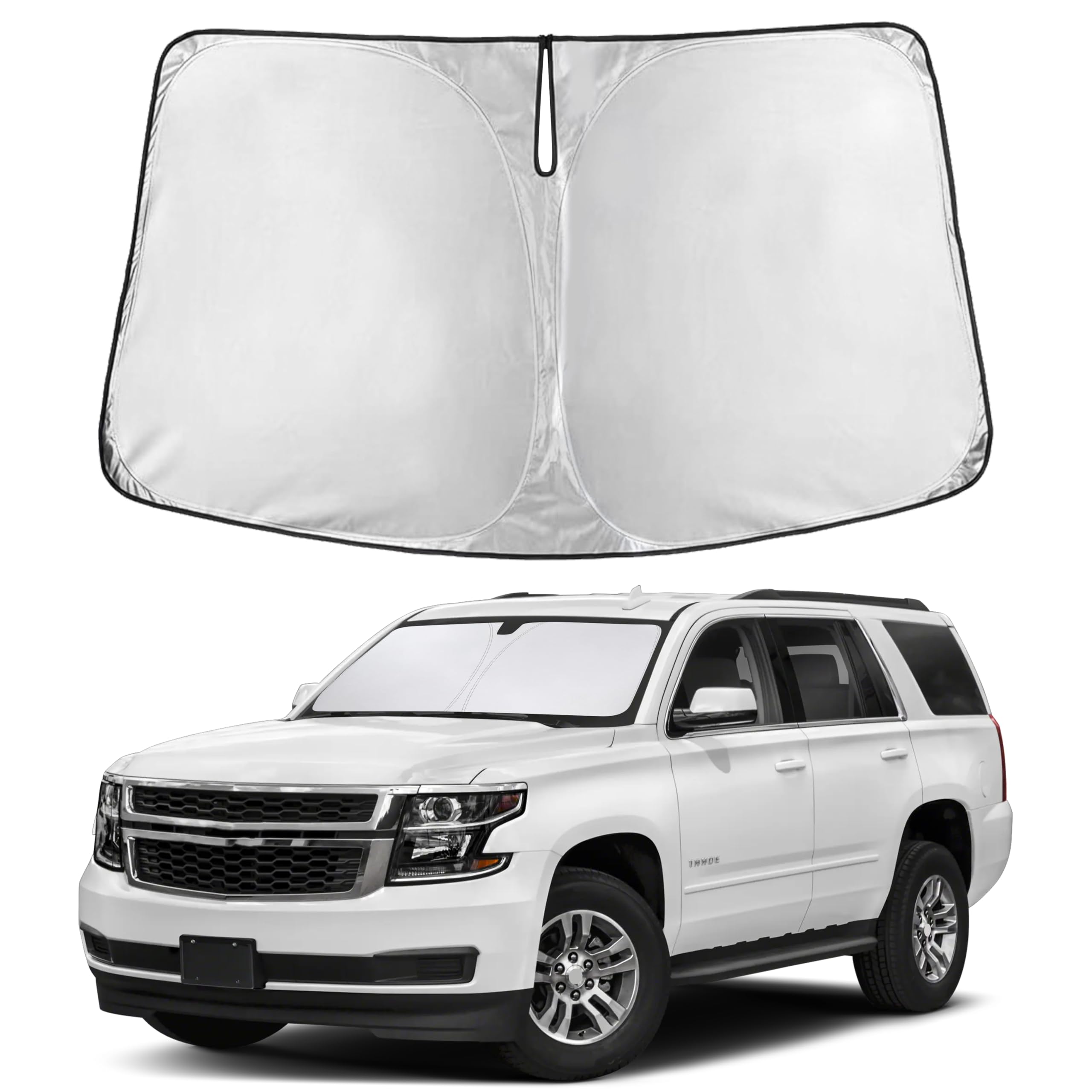 EcoNour RV Windshield Sunshade | Reflective RV Windshield Cover for UV Rays & Heat Protection, Keeps Your RV Motorhome Cool | Shades for RV Fits RVs, Trucks, Motorhomes, Buses | XXXXX-Large 102"x51"