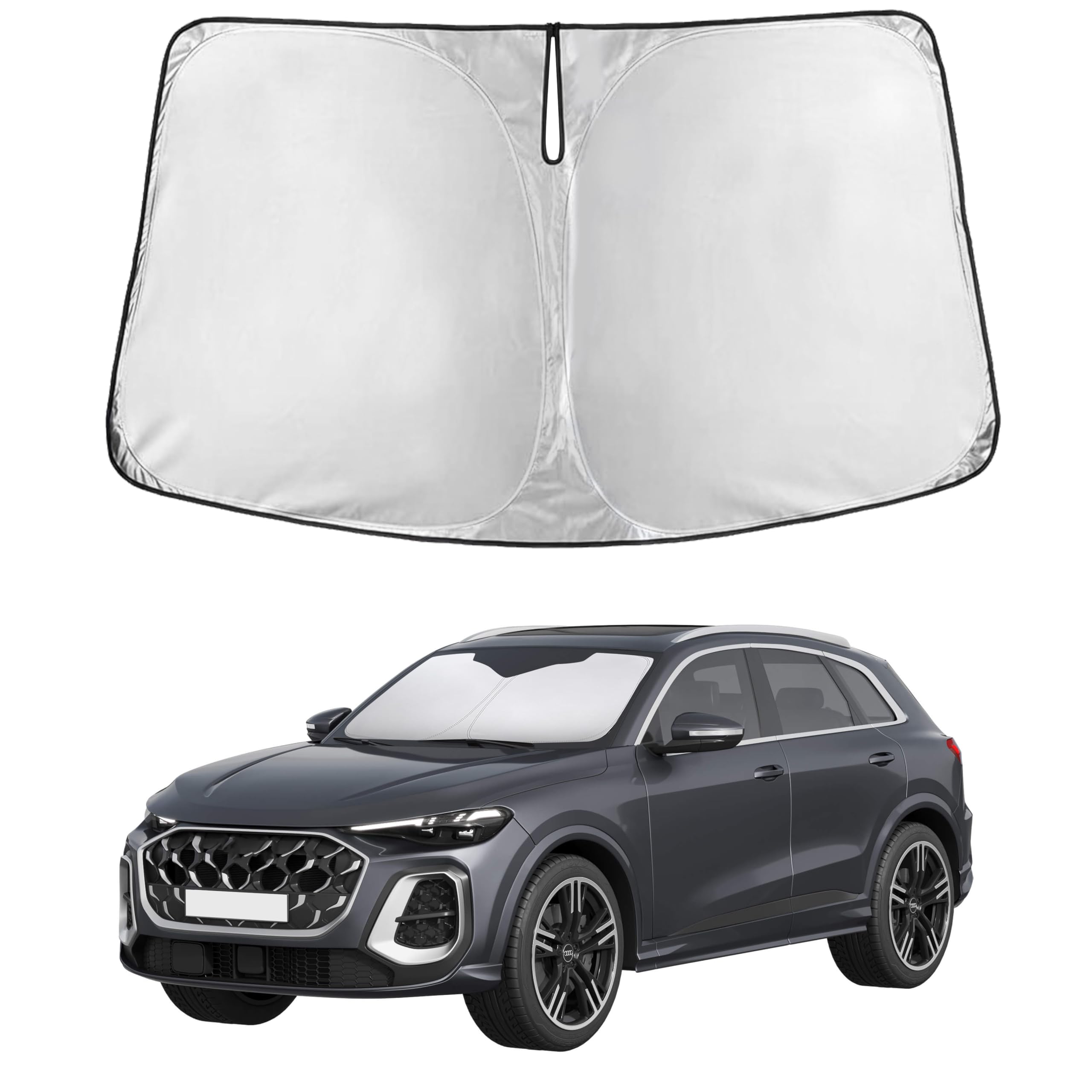 EcoNour RV Windshield Sunshade | Reflective RV Windshield Cover for UV Rays & Heat Protection, Keeps Your RV Motorhome Cool | Shades for RV Fits RVs, Trucks, Motorhomes, Buses | XXXXX-Large 102"x51"