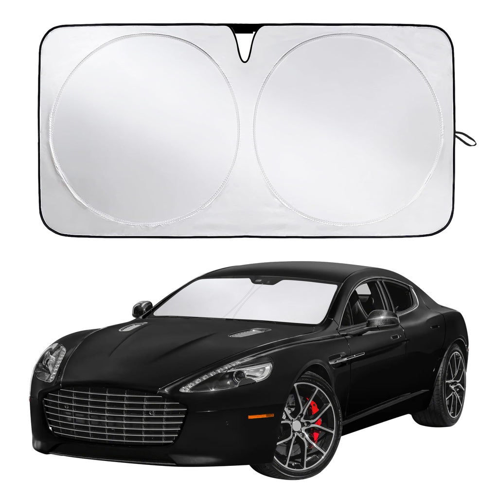 EcoNour RV Windshield Sunshade | Reflective RV Windshield Cover for UV Rays & Heat Protection, Keeps Your RV Motorhome Cool | Shades for RV Fits RVs, Trucks, Motorhomes, Buses | XXXXX-Large 102"x51"