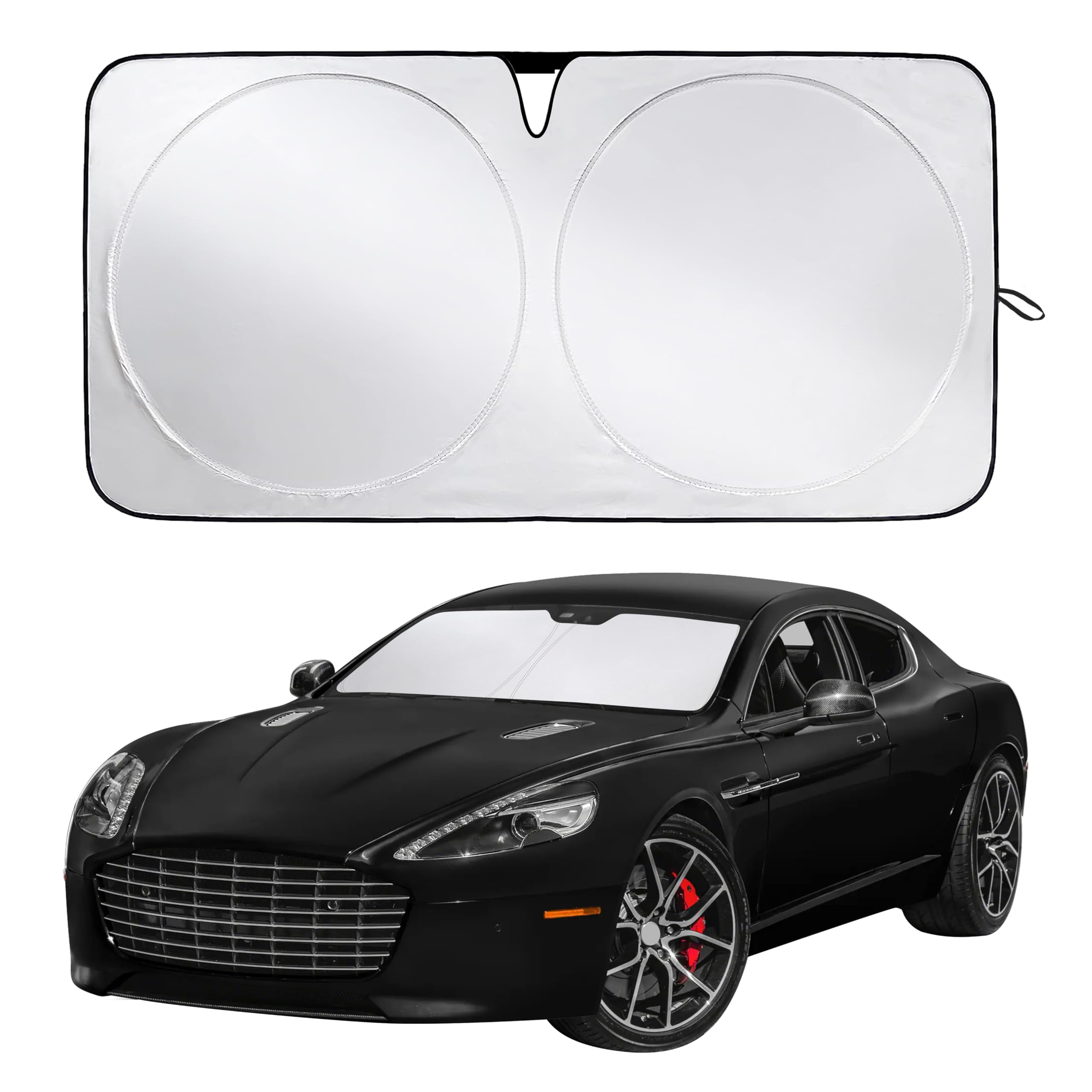 EcoNour RV Windshield Sunshade | Reflective RV Windshield Cover for UV Rays & Heat Protection, Keeps Your RV Motorhome Cool | Shades for RV Fits RVs, Trucks, Motorhomes, Buses | XXXXX-Large 102"x51"