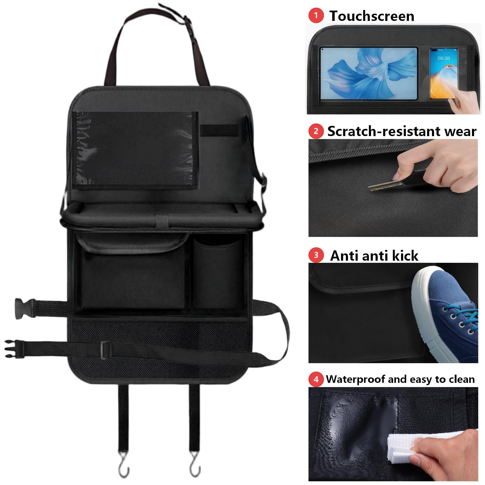 TCJJ Backseat Organizer & Kick Mat Seat Protector
