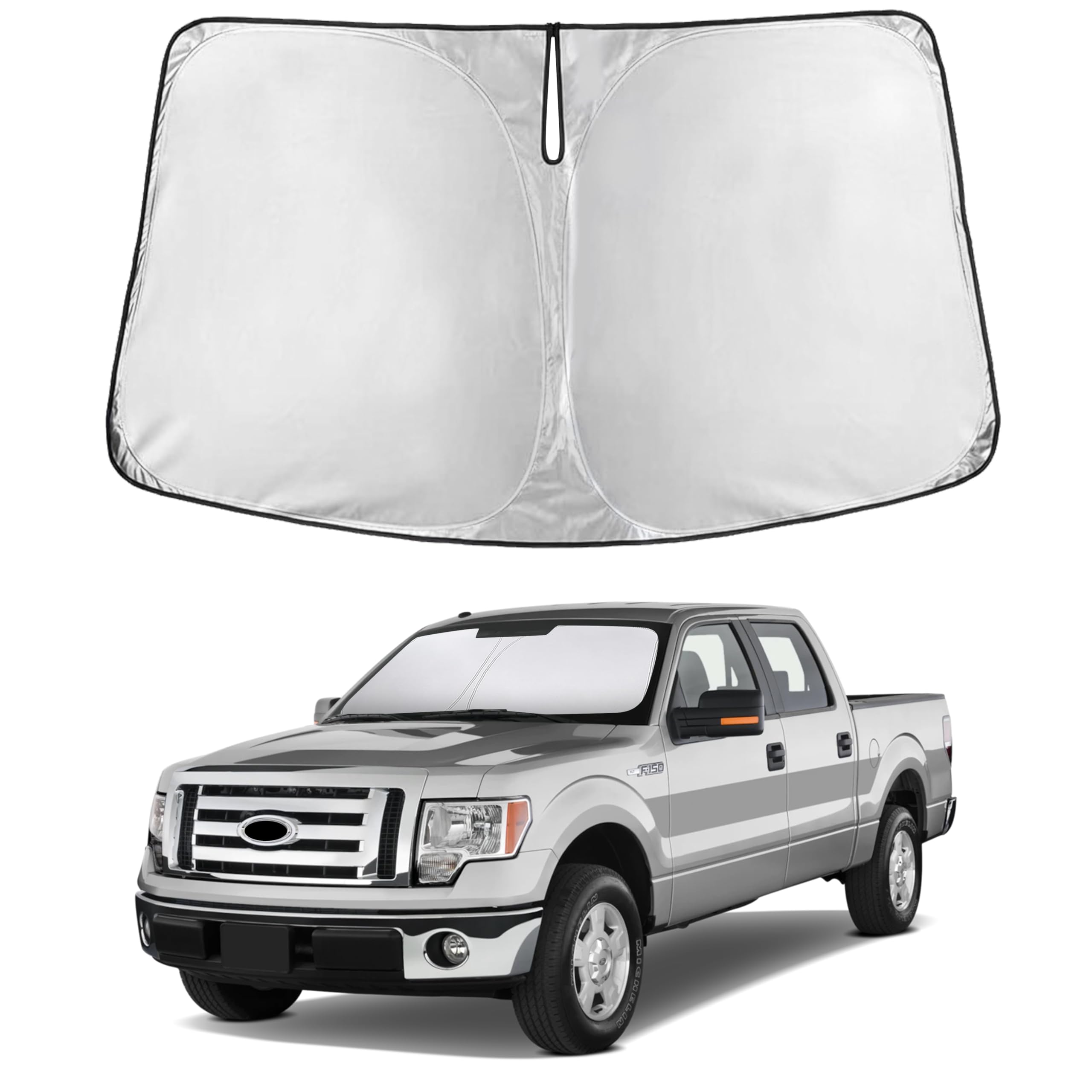 EcoNour RV Windshield Sunshade | Reflective RV Windshield Cover for UV Rays & Heat Protection, Keeps Your RV Motorhome Cool | Shades for RV Fits RVs, Trucks, Motorhomes, Buses | XXXXX-Large 102"x51"
