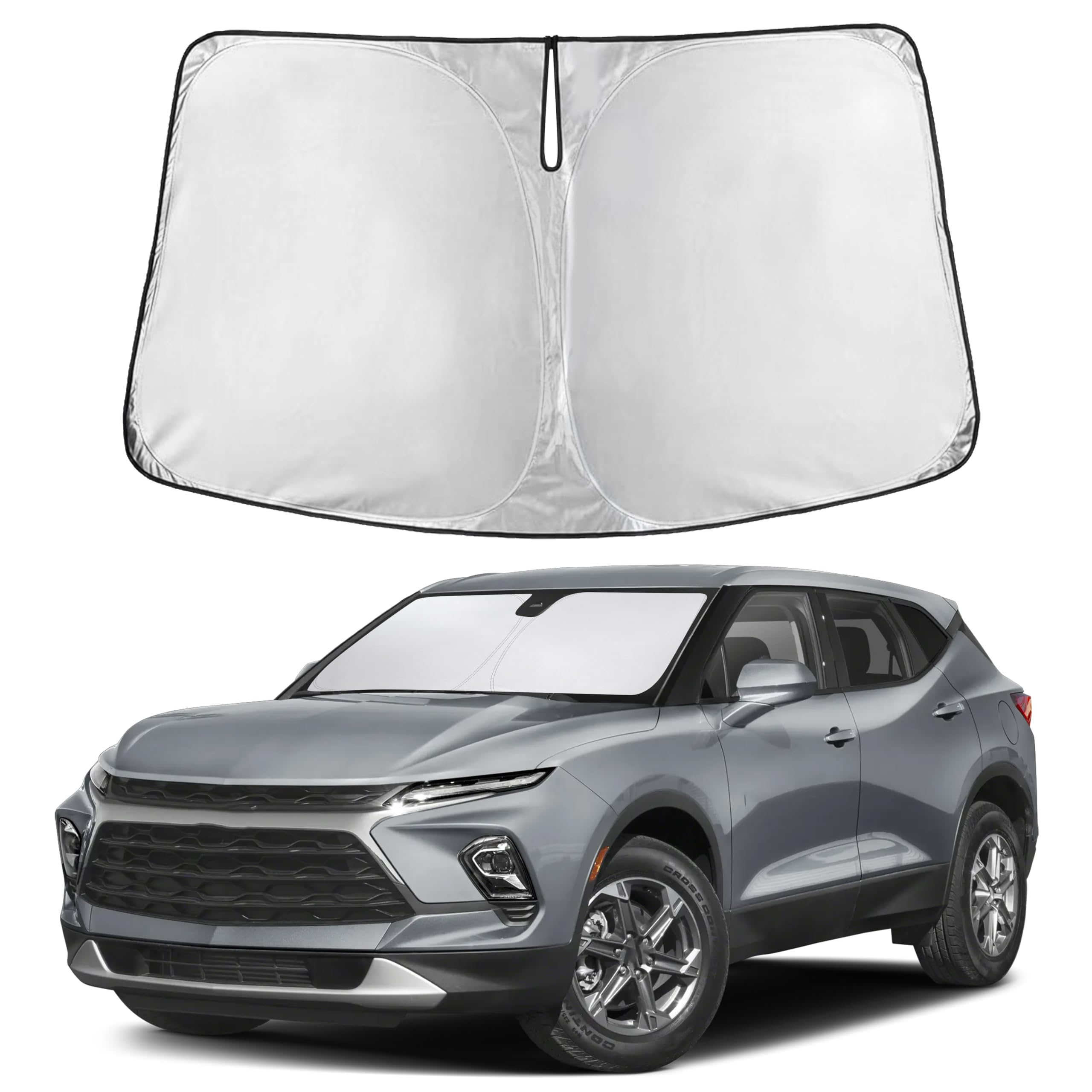 EcoNour RV Windshield Sunshade | Reflective RV Windshield Cover for UV Rays & Heat Protection, Keeps Your RV Motorhome Cool | Shades for RV Fits RVs, Trucks, Motorhomes, Buses | XXXXX-Large 102"x51"