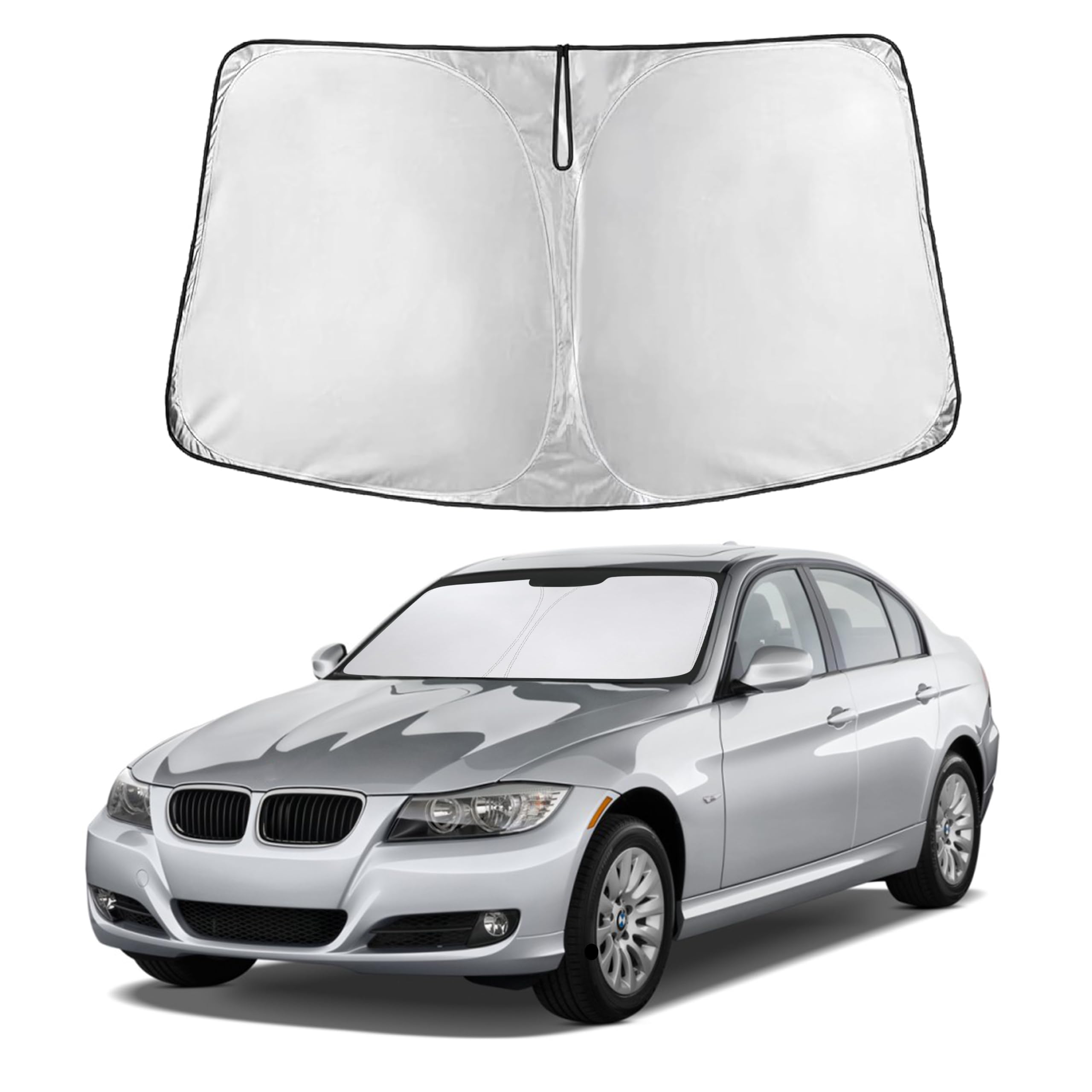 EcoNour RV Windshield Sunshade | Reflective RV Windshield Cover for UV Rays & Heat Protection, Keeps Your RV Motorhome Cool | Shades for RV Fits RVs, Trucks, Motorhomes, Buses | XXXXX-Large 102"x51"