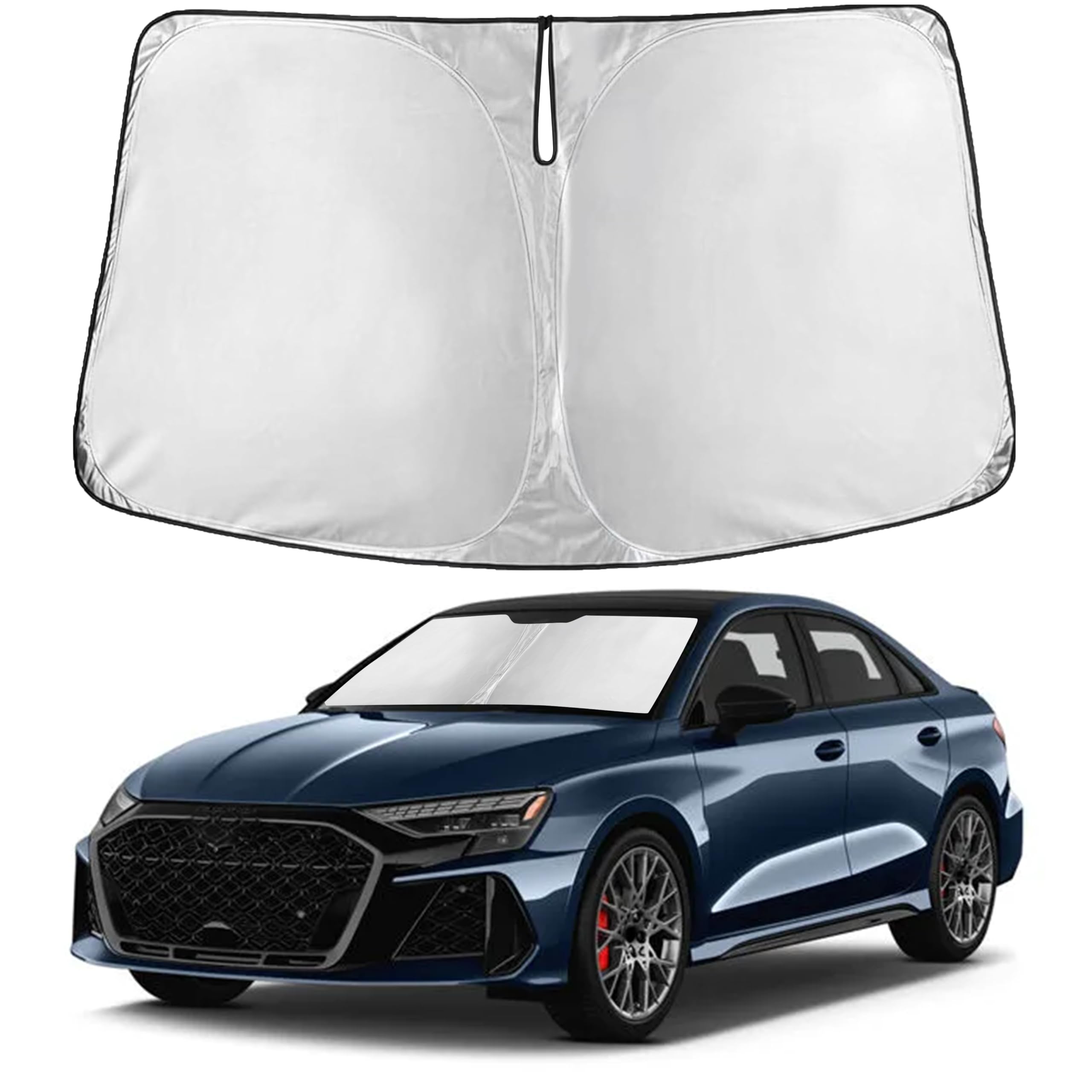 EcoNour RV Windshield Sunshade | Reflective RV Windshield Cover for UV Rays & Heat Protection, Keeps Your RV Motorhome Cool | Shades for RV Fits RVs, Trucks, Motorhomes, Buses | XXXXX-Large 102"x51"