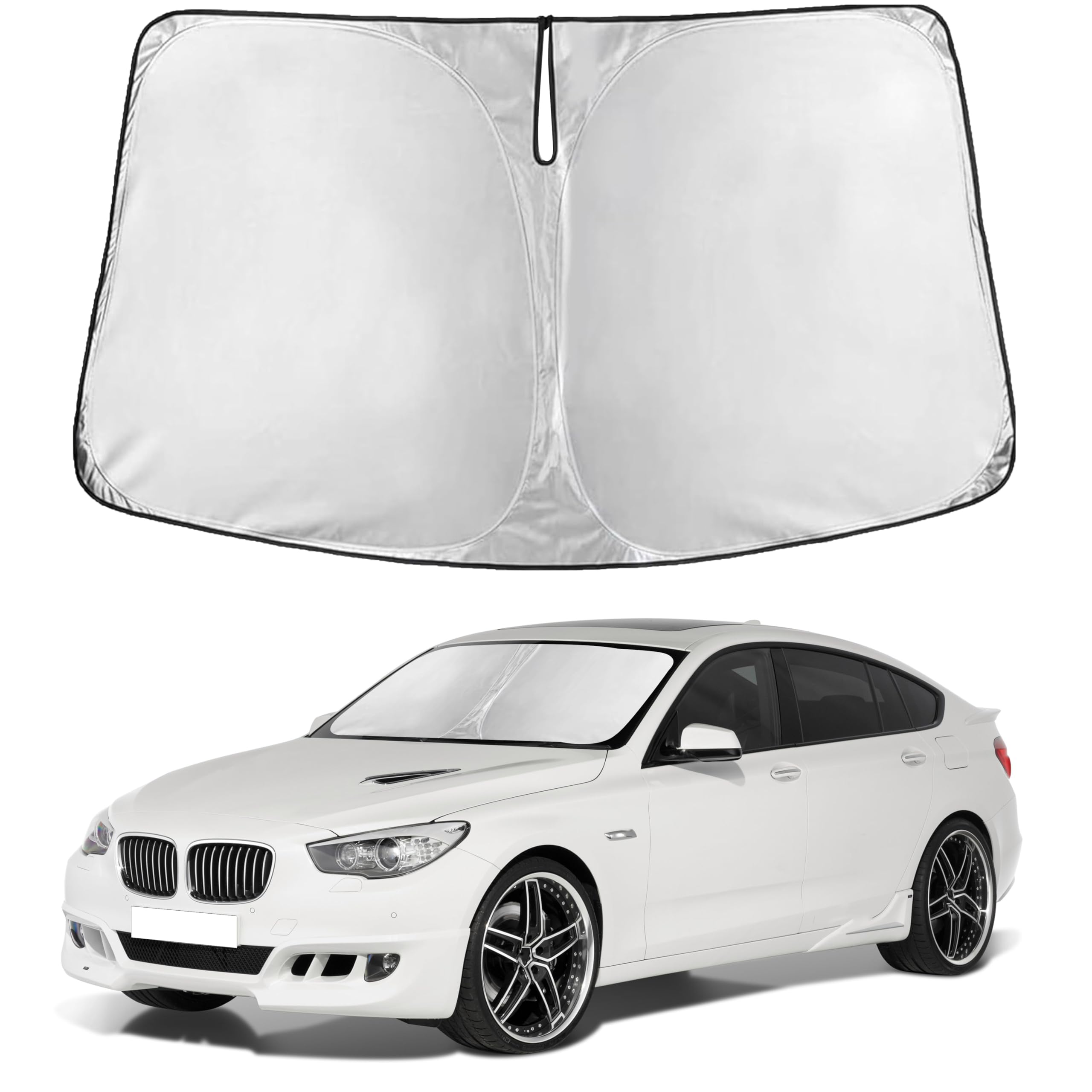 EcoNour RV Windshield Sunshade | Reflective RV Windshield Cover for UV Rays & Heat Protection, Keeps Your RV Motorhome Cool | Shades for RV Fits RVs, Trucks, Motorhomes, Buses | XXXXX-Large 102"x51"