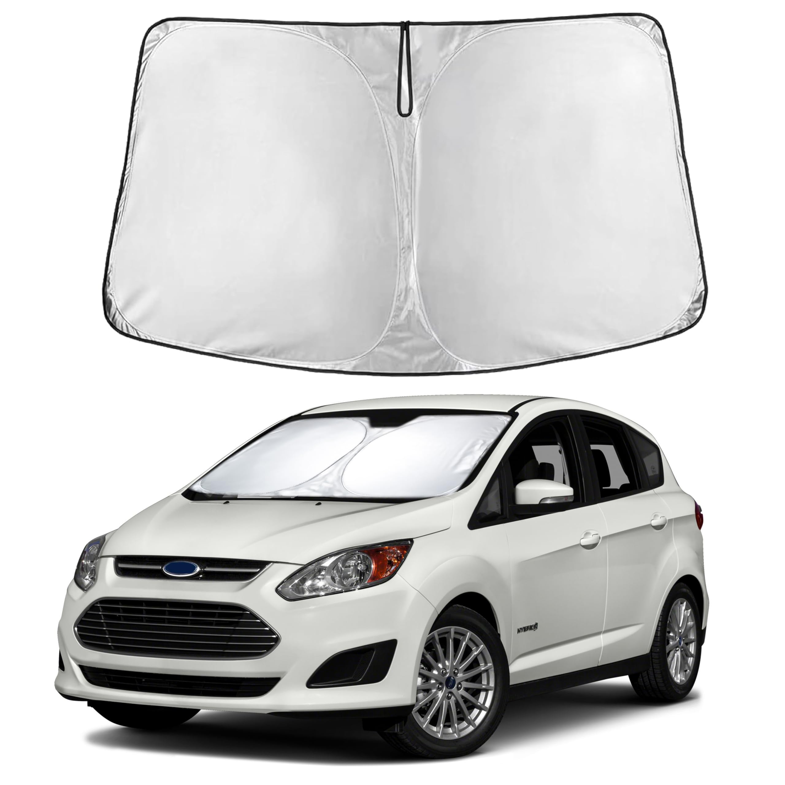 EcoNour RV Windshield Sunshade | Reflective RV Windshield Cover for UV Rays & Heat Protection, Keeps Your RV Motorhome Cool | Shades for RV Fits RVs, Trucks, Motorhomes, Buses | XXXXX-Large 102"x51"