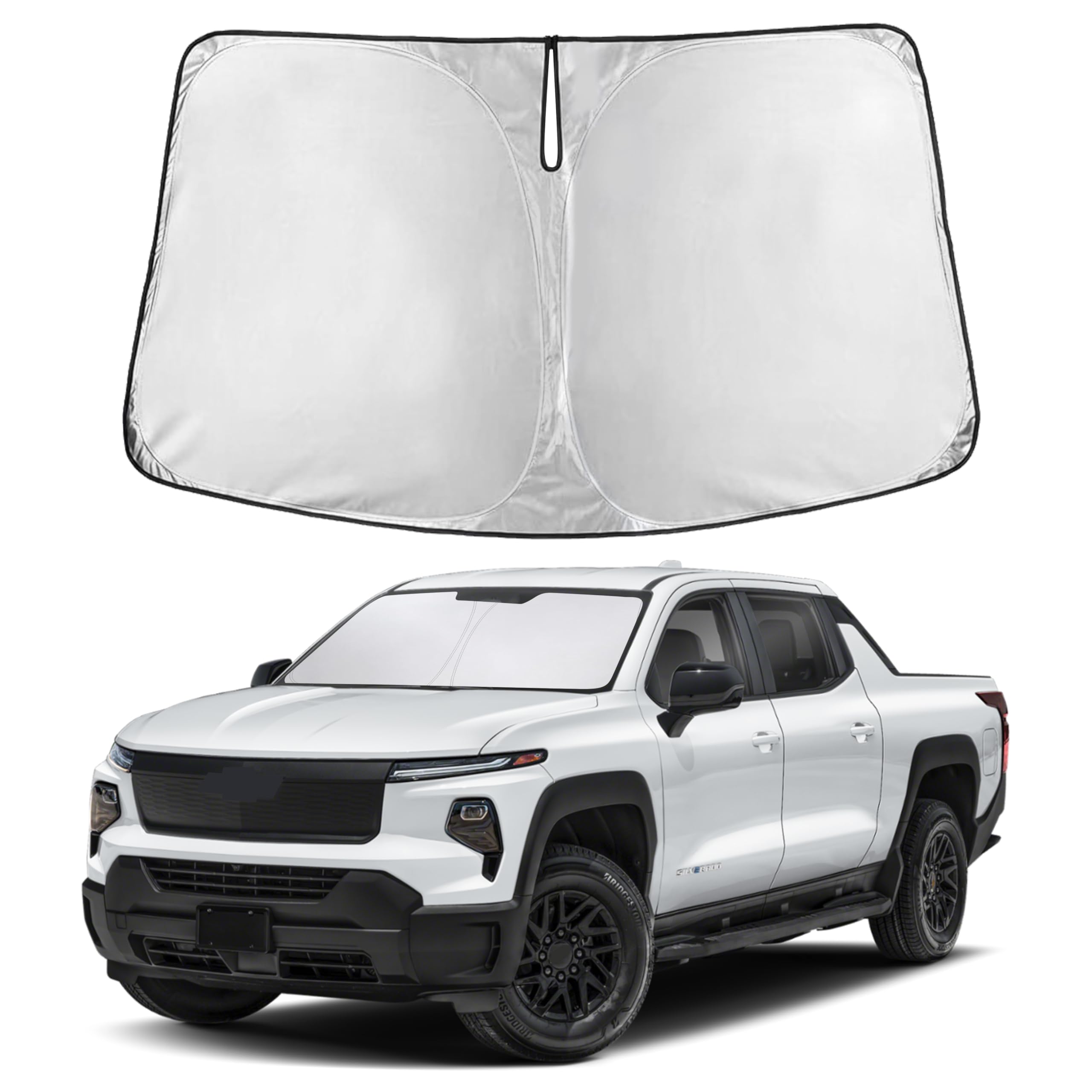 EcoNour RV Windshield Sunshade | Reflective RV Windshield Cover for UV Rays & Heat Protection, Keeps Your RV Motorhome Cool | Shades for RV Fits RVs, Trucks, Motorhomes, Buses | XXXXX-Large 102"x51"