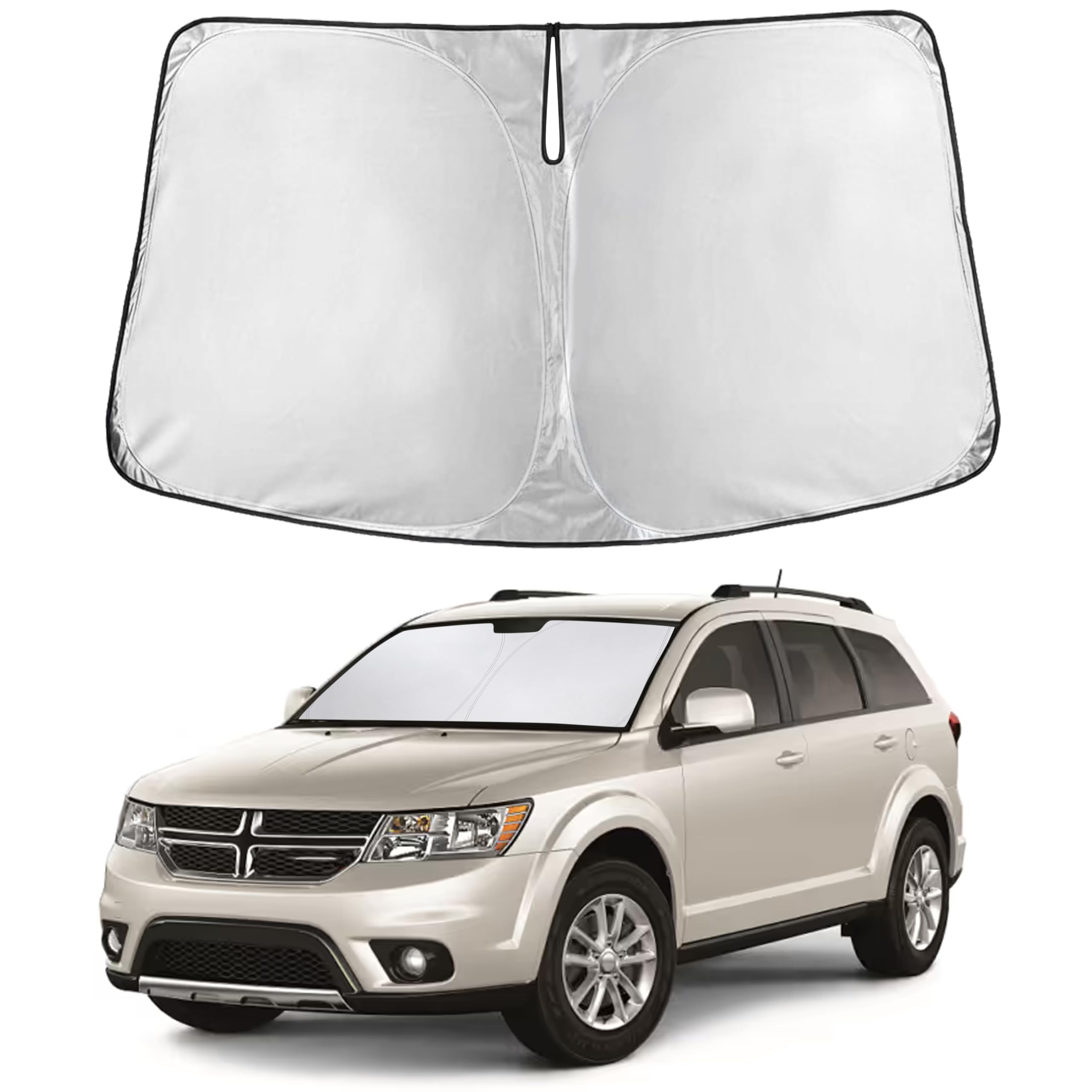 EcoNour RV Windshield Sunshade | Reflective RV Windshield Cover for UV Rays & Heat Protection, Keeps Your RV Motorhome Cool | Shades for RV Fits RVs, Trucks, Motorhomes, Buses | XXXXX-Large 102"x51"