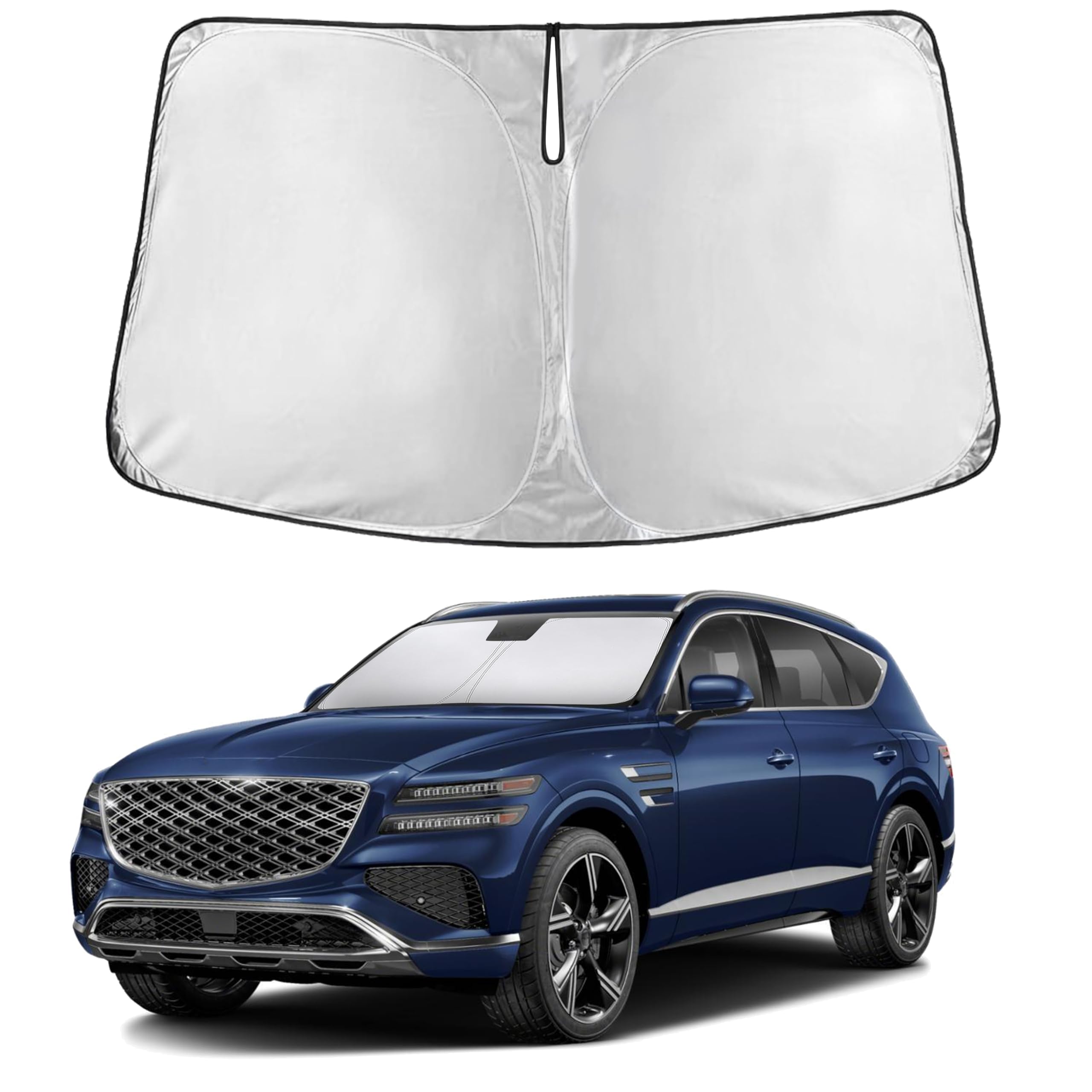 EcoNour RV Windshield Sunshade | Reflective RV Windshield Cover for UV Rays & Heat Protection, Keeps Your RV Motorhome Cool | Shades for RV Fits RVs, Trucks, Motorhomes, Buses | XXXXX-Large 102"x51"