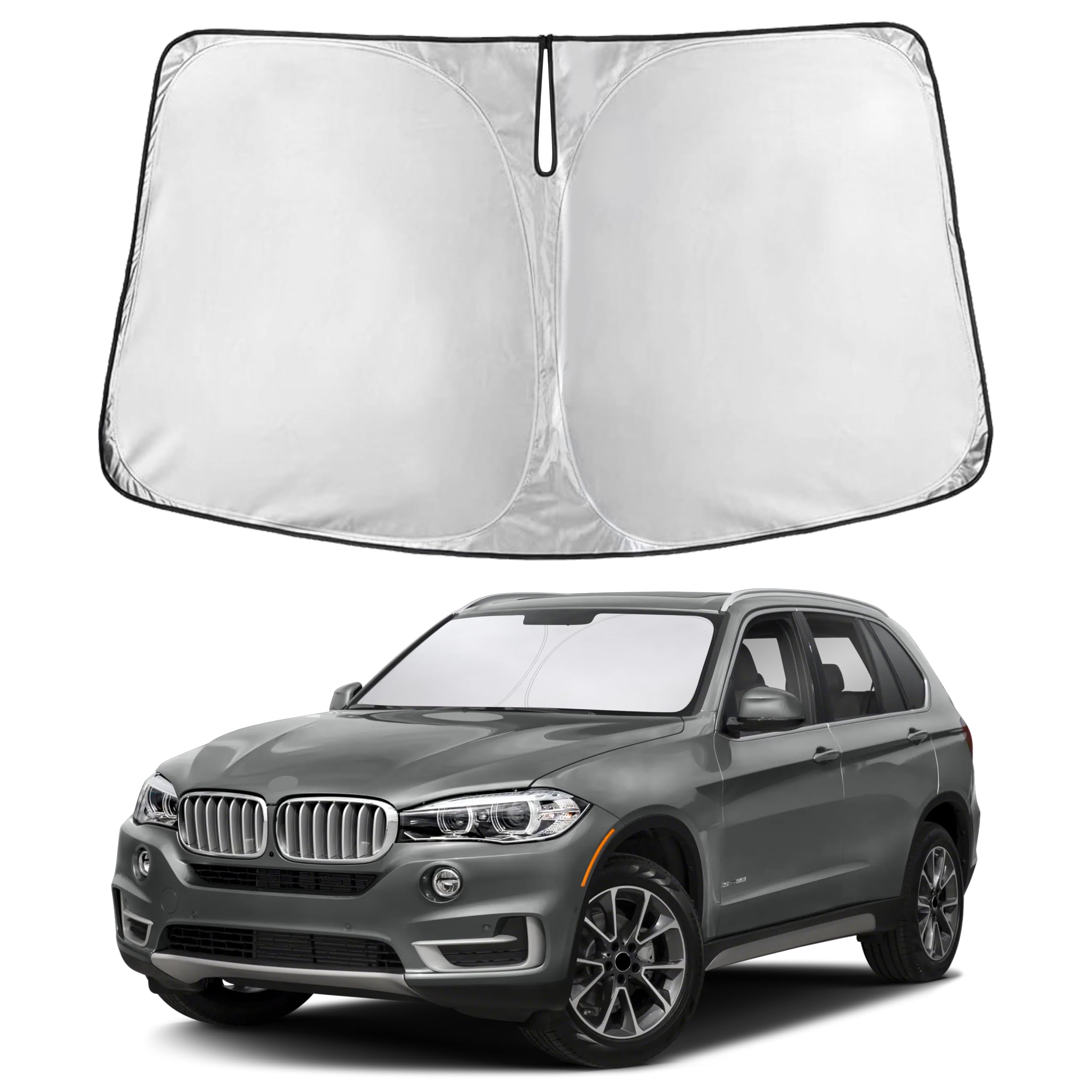 EcoNour RV Windshield Sunshade | Reflective RV Windshield Cover for UV Rays & Heat Protection, Keeps Your RV Motorhome Cool | Shades for RV Fits RVs, Trucks, Motorhomes, Buses | XXXXX-Large 102"x51"