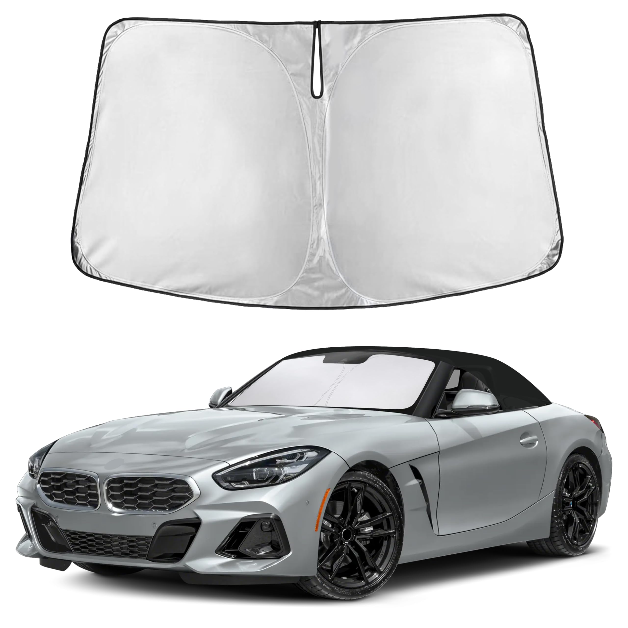 EcoNour RV Windshield Sunshade | Reflective RV Windshield Cover for UV Rays & Heat Protection, Keeps Your RV Motorhome Cool | Shades for RV Fits RVs, Trucks, Motorhomes, Buses | XXXXX-Large 102"x51"