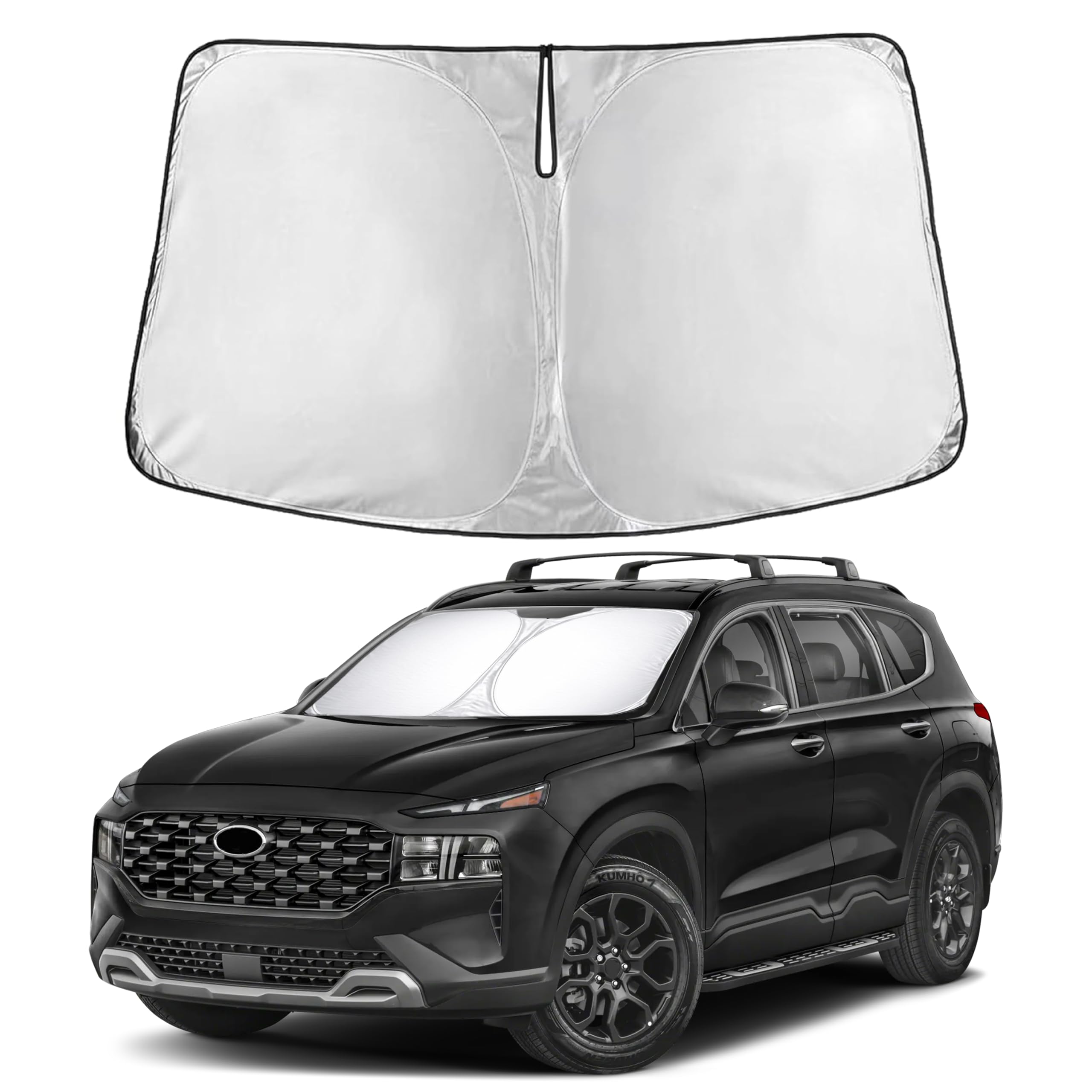 EcoNour RV Windshield Sunshade | Reflective RV Windshield Cover for UV Rays & Heat Protection, Keeps Your RV Motorhome Cool | Shades for RV Fits RVs, Trucks, Motorhomes, Buses | XXXXX-Large 102"x51"