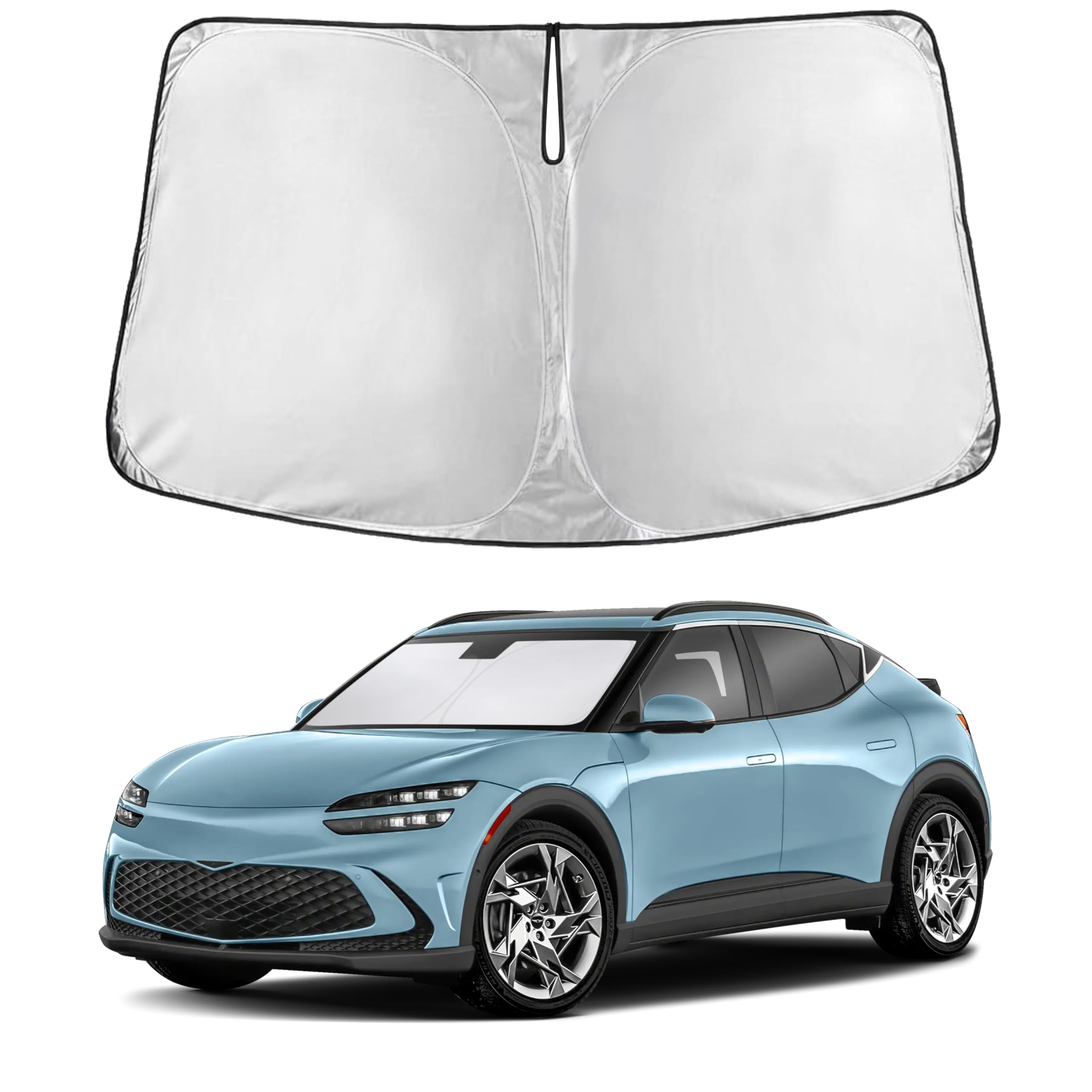 EcoNour RV Windshield Sunshade | Reflective RV Windshield Cover for UV Rays & Heat Protection, Keeps Your RV Motorhome Cool | Shades for RV Fits RVs, Trucks, Motorhomes, Buses | XXXXX-Large 102"x51"