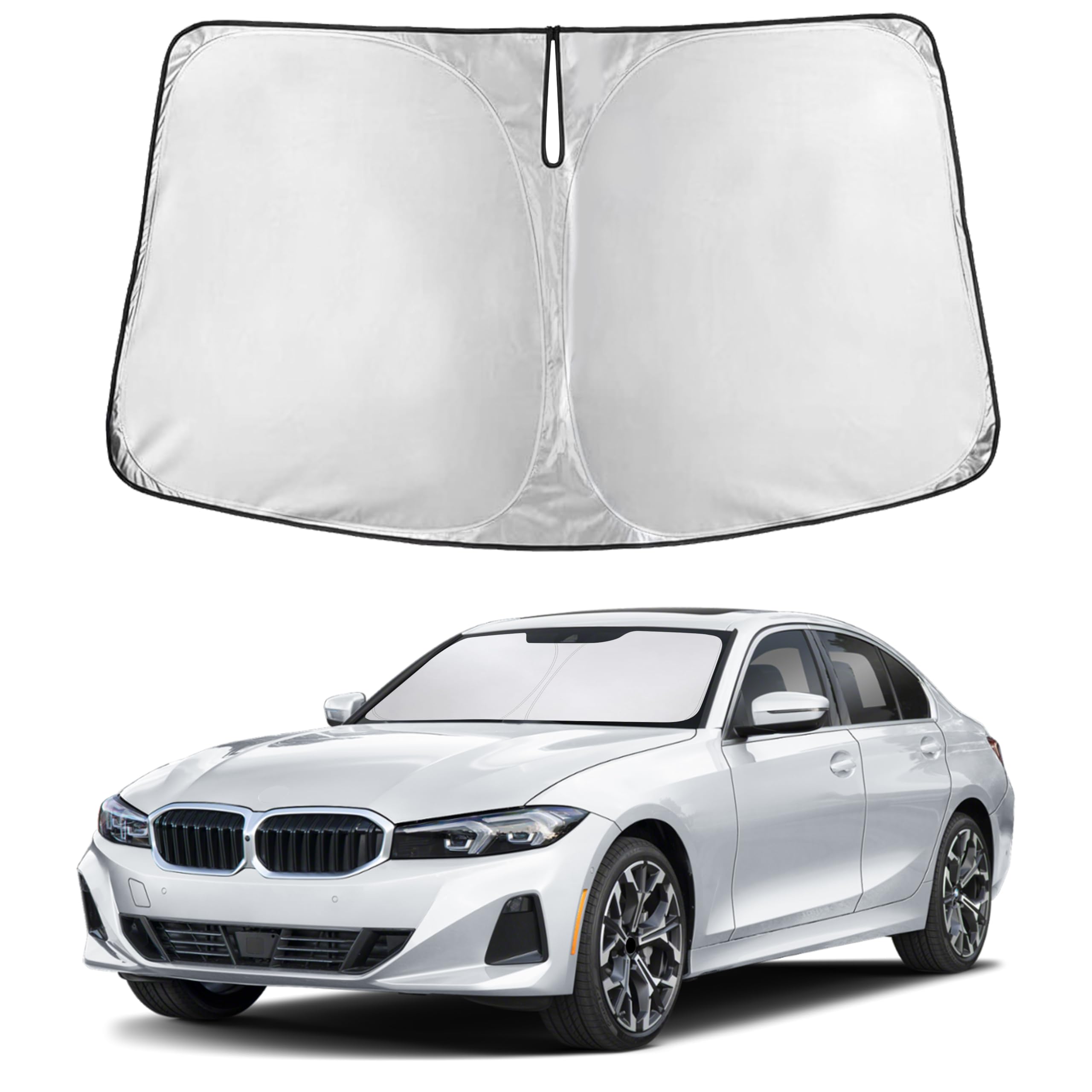 EcoNour RV Windshield Sunshade | Reflective RV Windshield Cover for UV Rays & Heat Protection, Keeps Your RV Motorhome Cool | Shades for RV Fits RVs, Trucks, Motorhomes, Buses | XXXXX-Large 102"x51"
