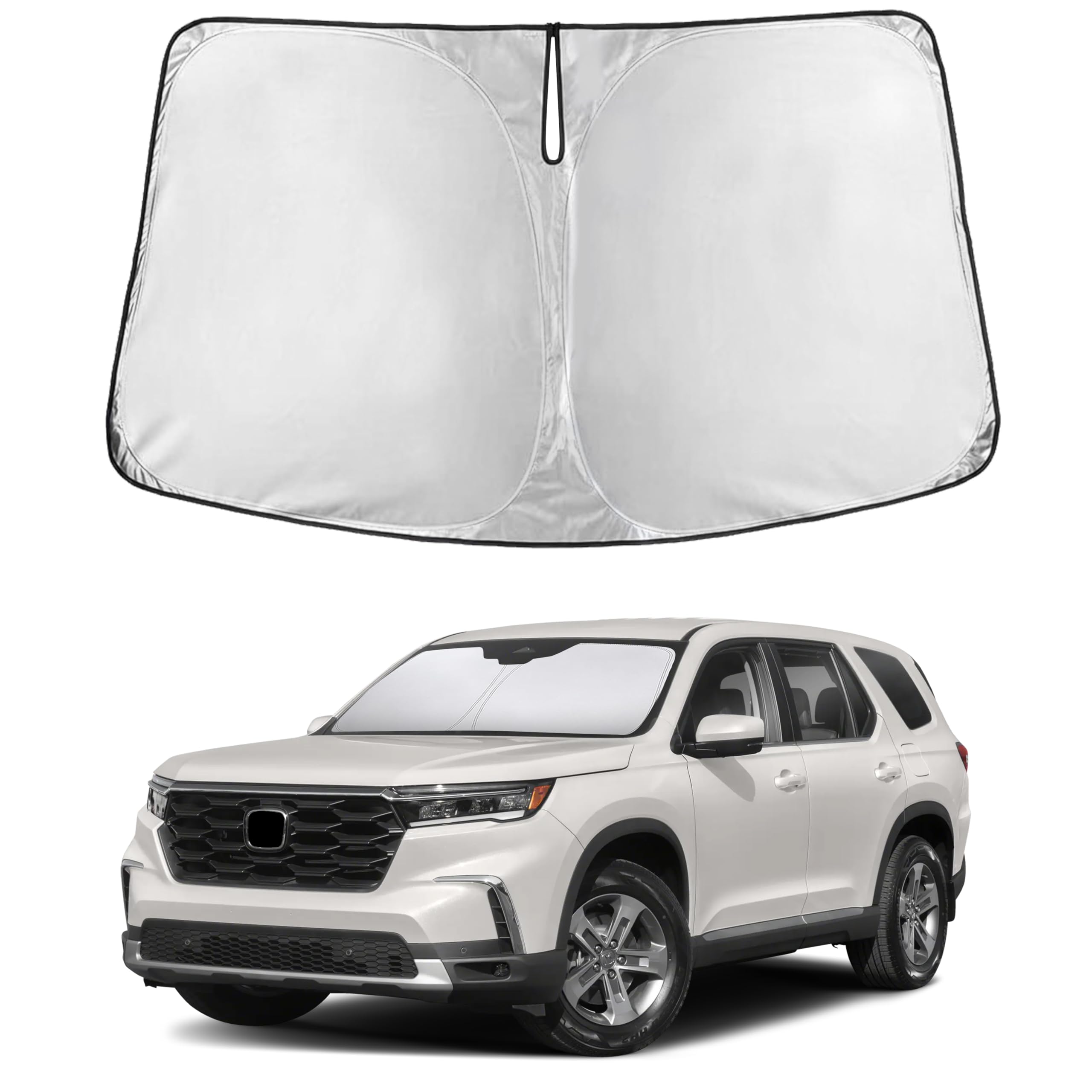 EcoNour RV Windshield Sunshade | Reflective RV Windshield Cover for UV Rays & Heat Protection, Keeps Your RV Motorhome Cool | Shades for RV Fits RVs, Trucks, Motorhomes, Buses | XXXXX-Large 102"x51"