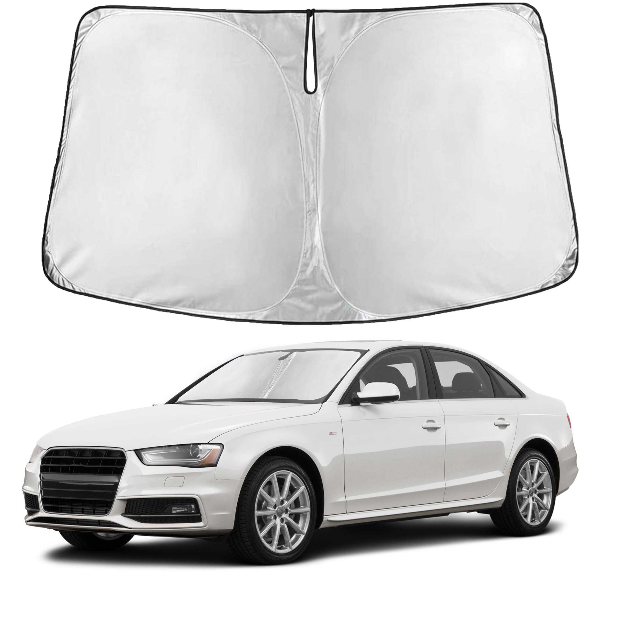 EcoNour RV Windshield Sunshade | Reflective RV Windshield Cover for UV Rays & Heat Protection, Keeps Your RV Motorhome Cool | Shades for RV Fits RVs, Trucks, Motorhomes, Buses | XXXXX-Large 102"x51"