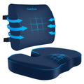 CushZone Ergonomic Seat Cushion & Lumbar Support Pillow - Memory Foam for Sciatica Pain Relief & Posture Correction, Non-Slip Chair Cushions for Office Chair/Car/Travel