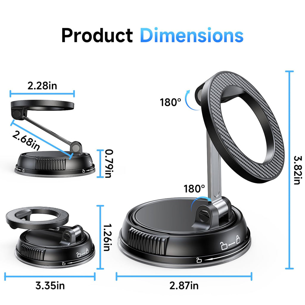 ANDERY MagSafe Car Phone Mount with Strong Suction