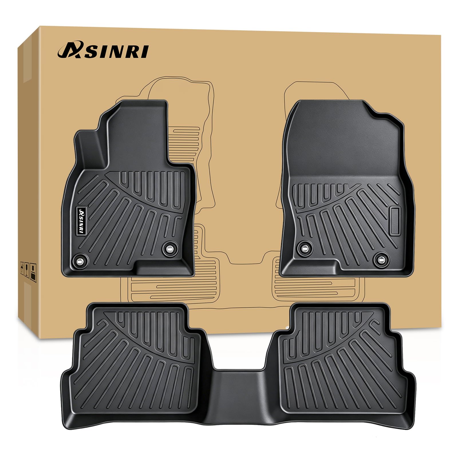 ASINRI Mazda Floor Liners & Cargo Liners & Backrest Mat